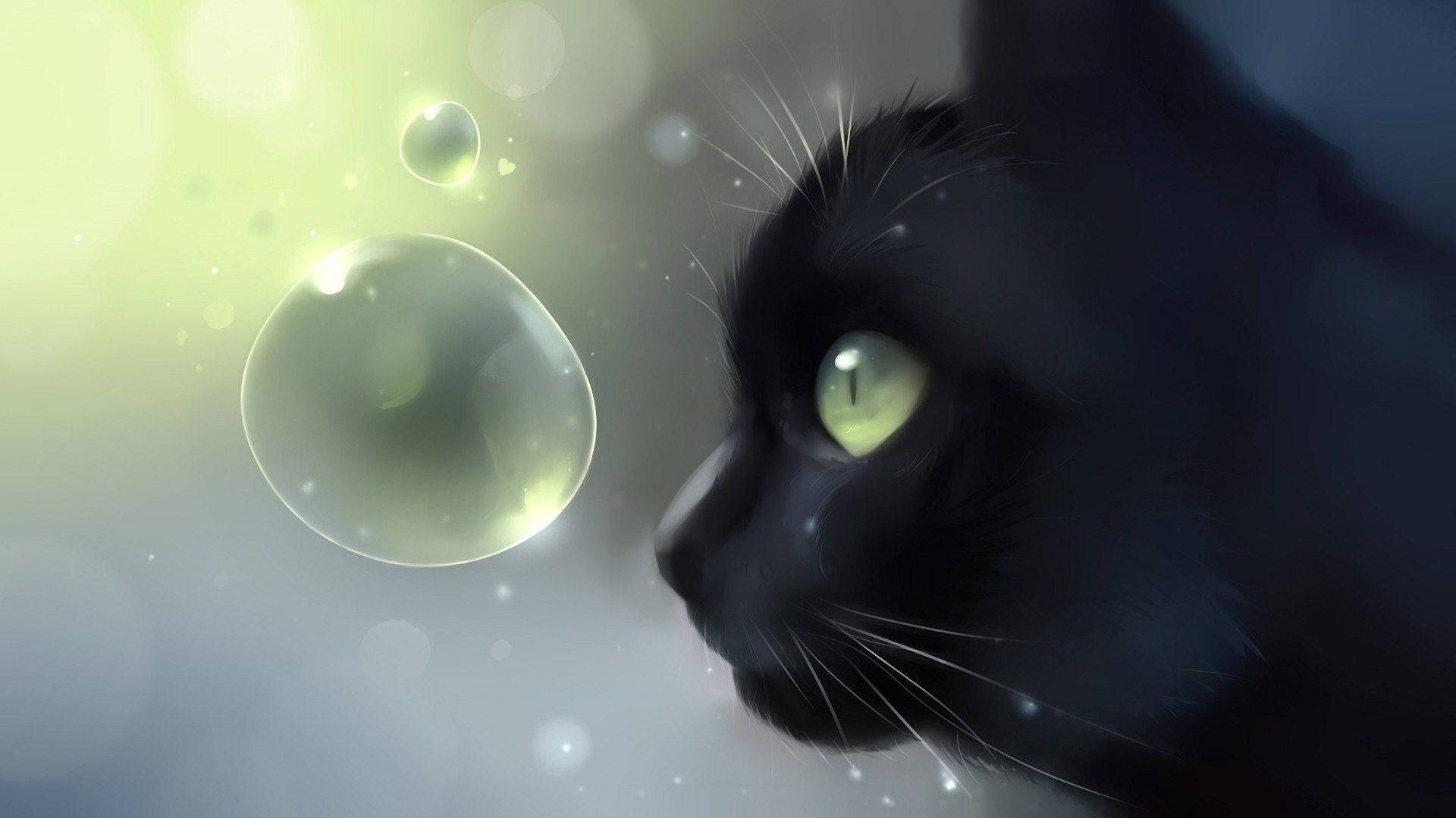 Cat Art Green Eyed Cat Background