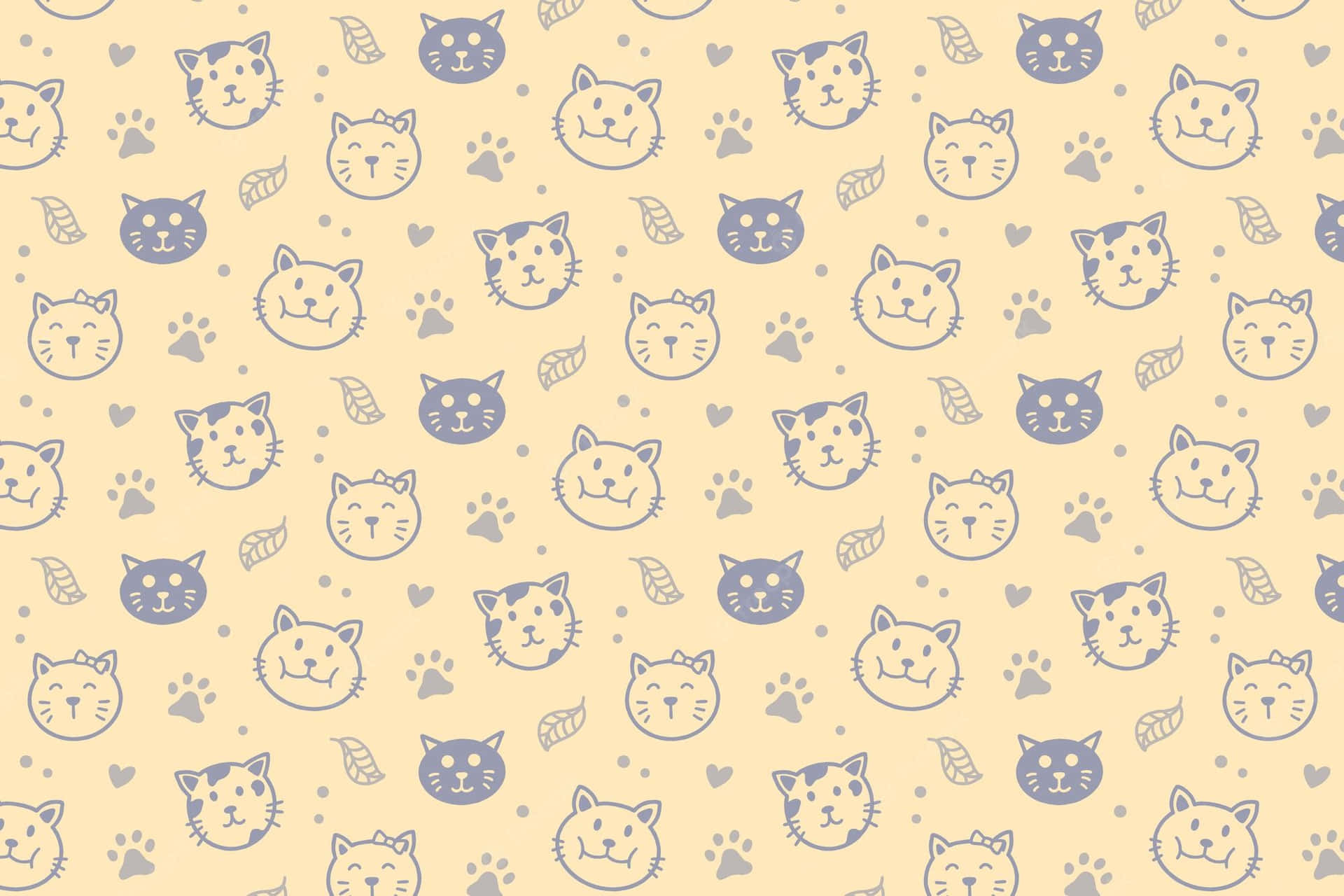 Cat Cuteness Abounds In This Adorable Pattern Background