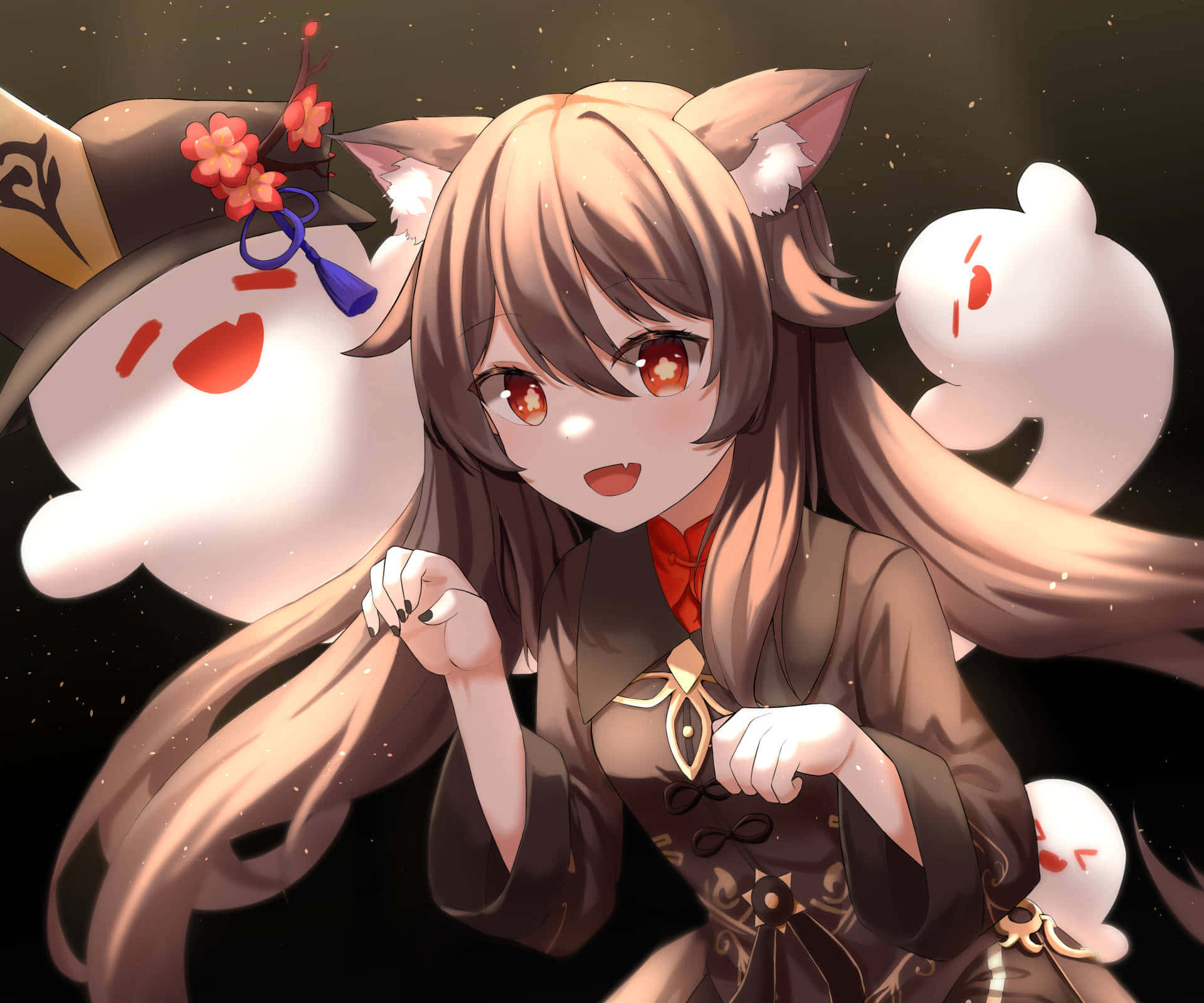 Cat Hu Tao Pfp Background