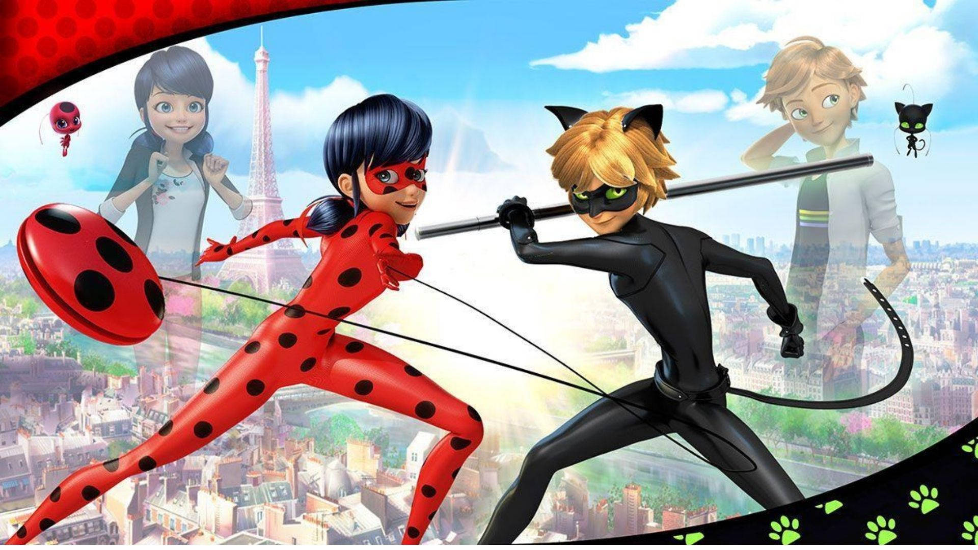 Cat Noir And Lady Bug Background