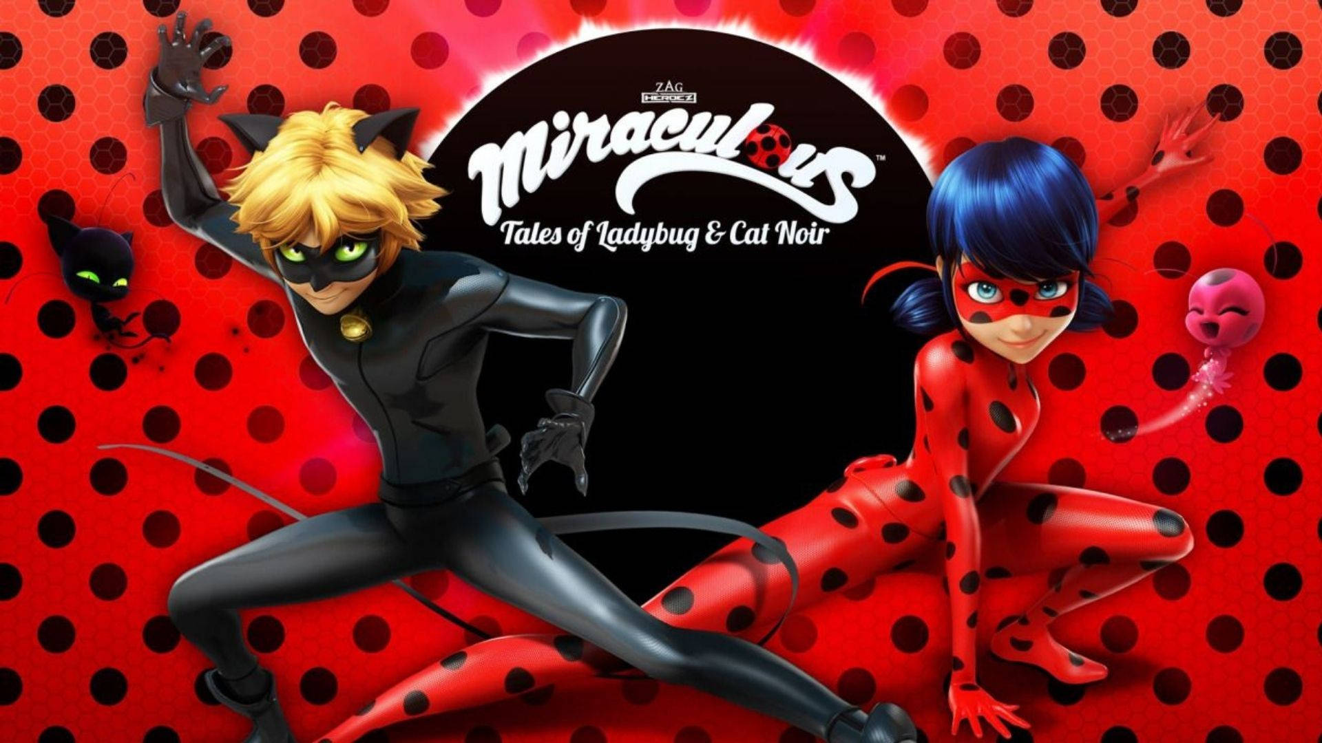 Cat Noir And Ladybug Action Pose Background