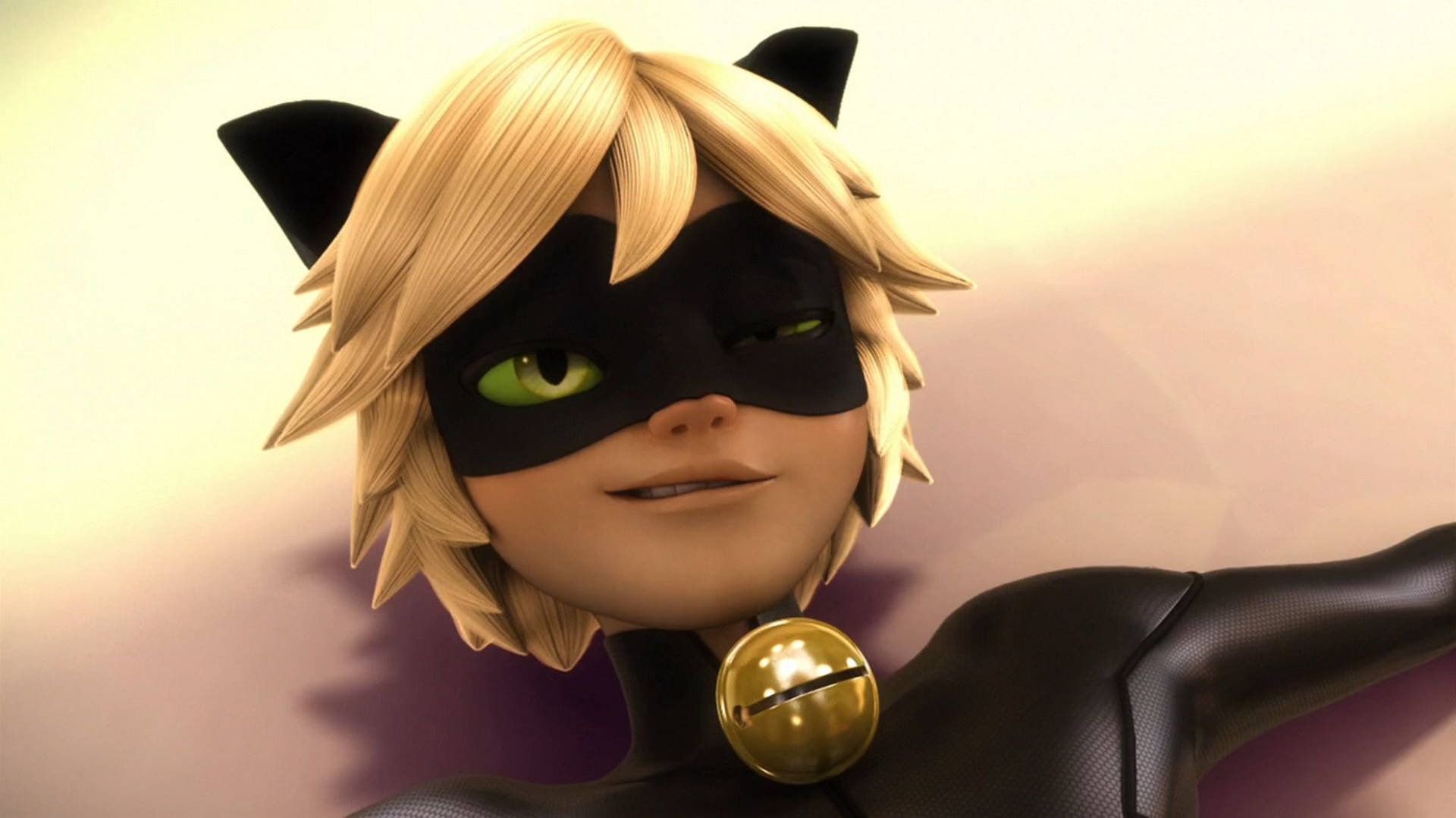 Cat Noir From Miraculous On The Ground Background
