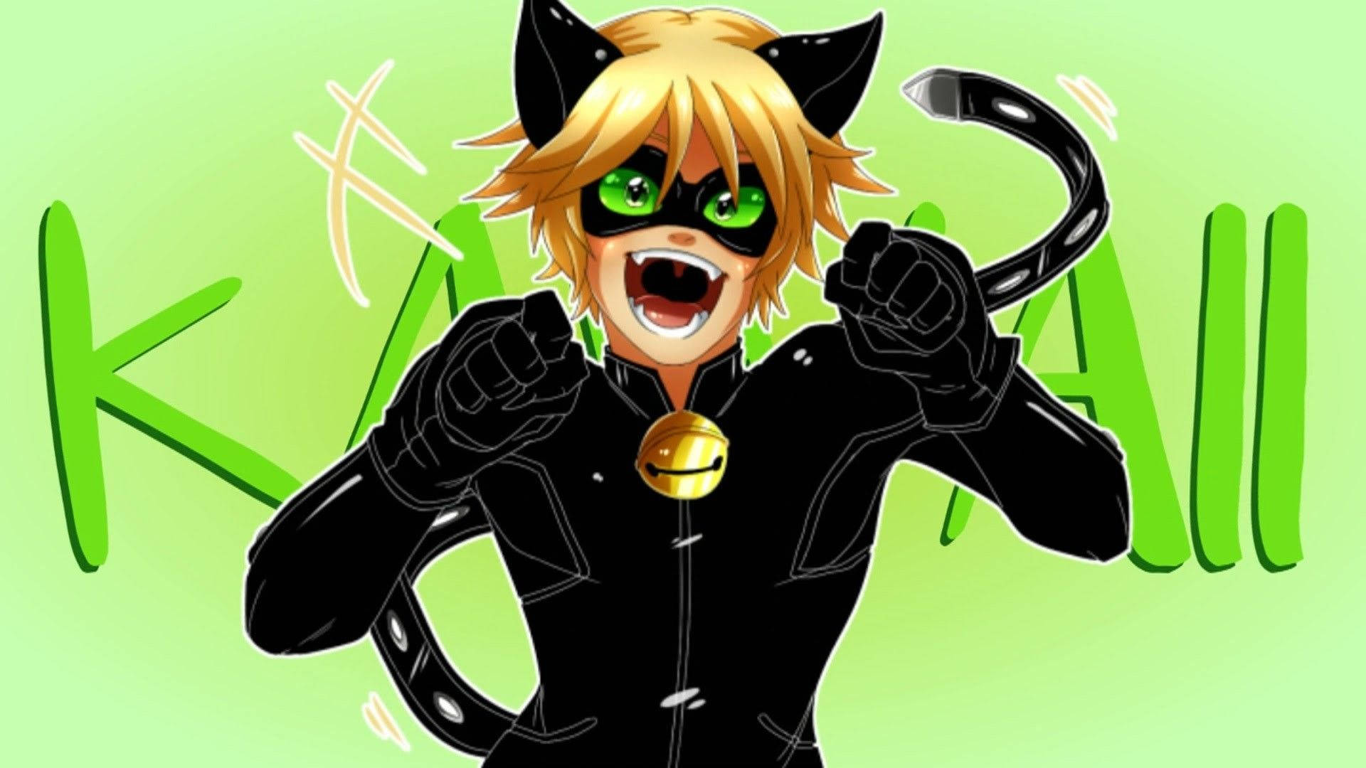 Cat Noir Kawaii Background