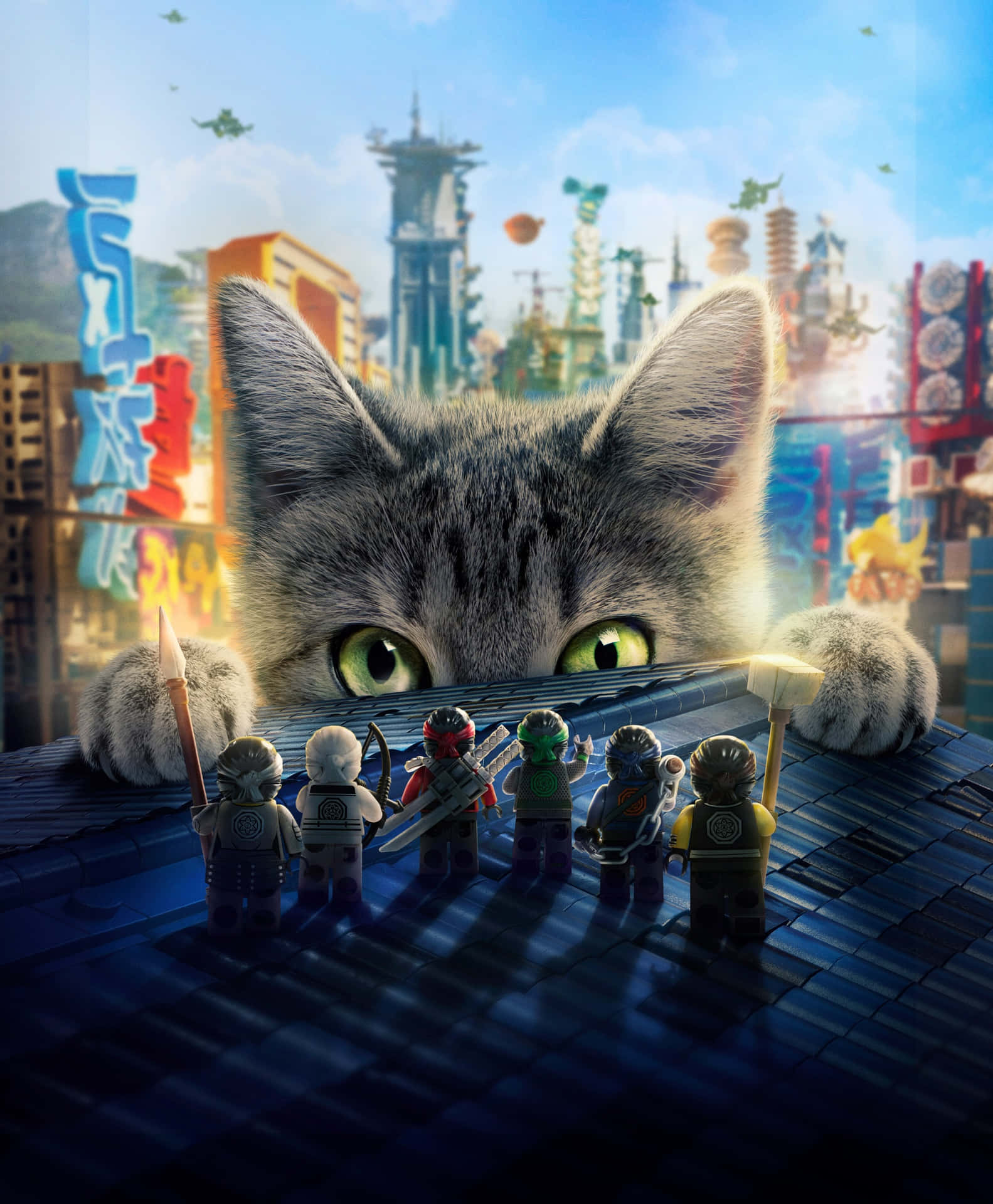 Cat Staring At Ninjas From The Lego Ninjago Movie