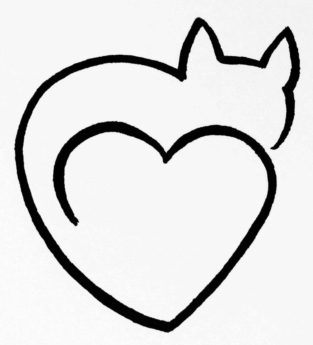 Cat White Heart