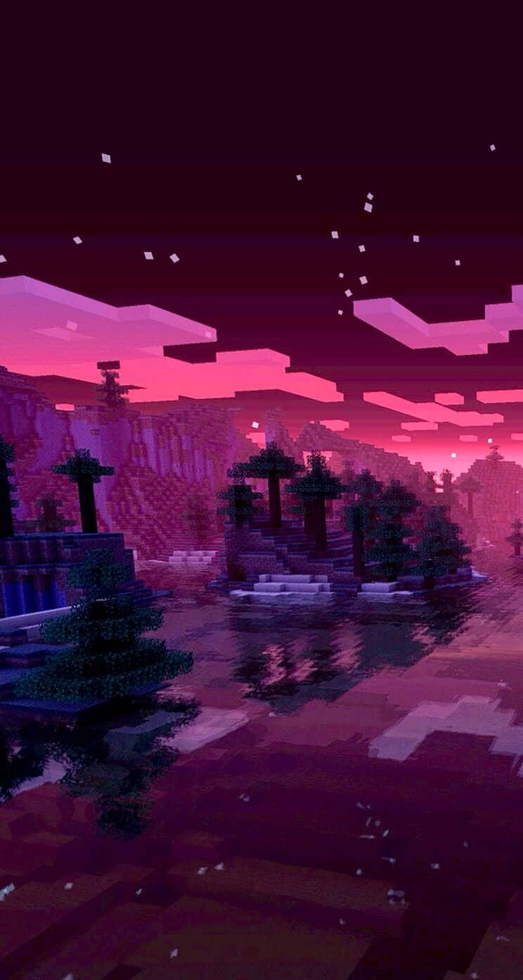 Catch The Sunset In Minecraft Background