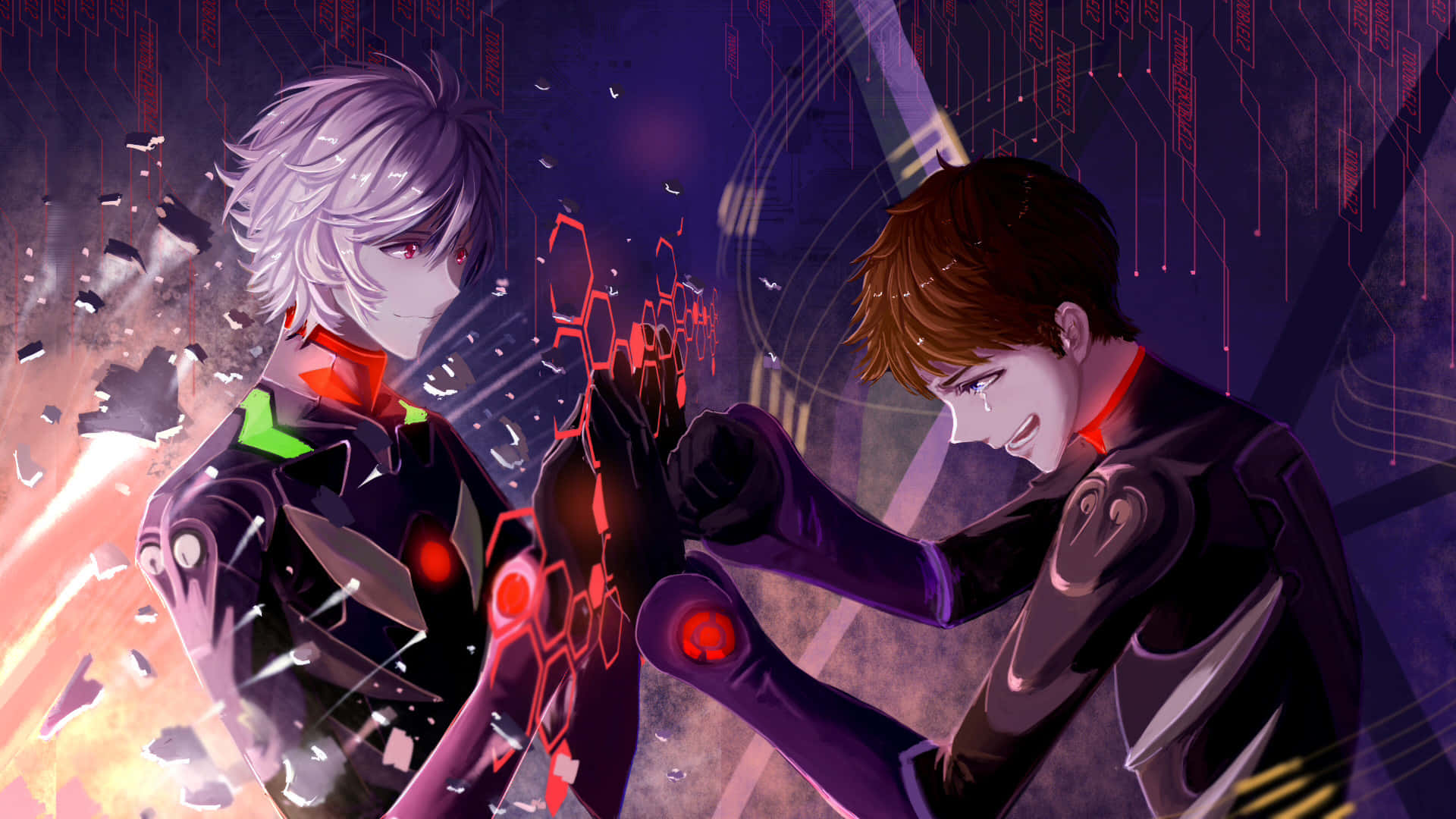 Catch The Thrilling Journey Of Shinji And His Robotic Evangelion In The Manga Series Background