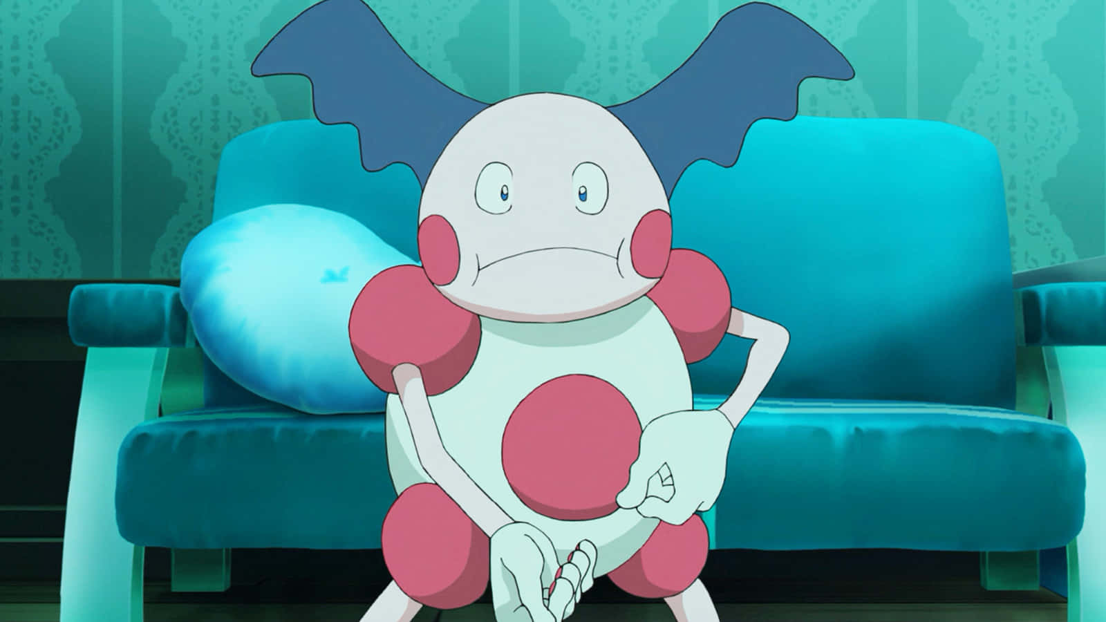 Catching Attention - Mr. Mime In The Anime Background