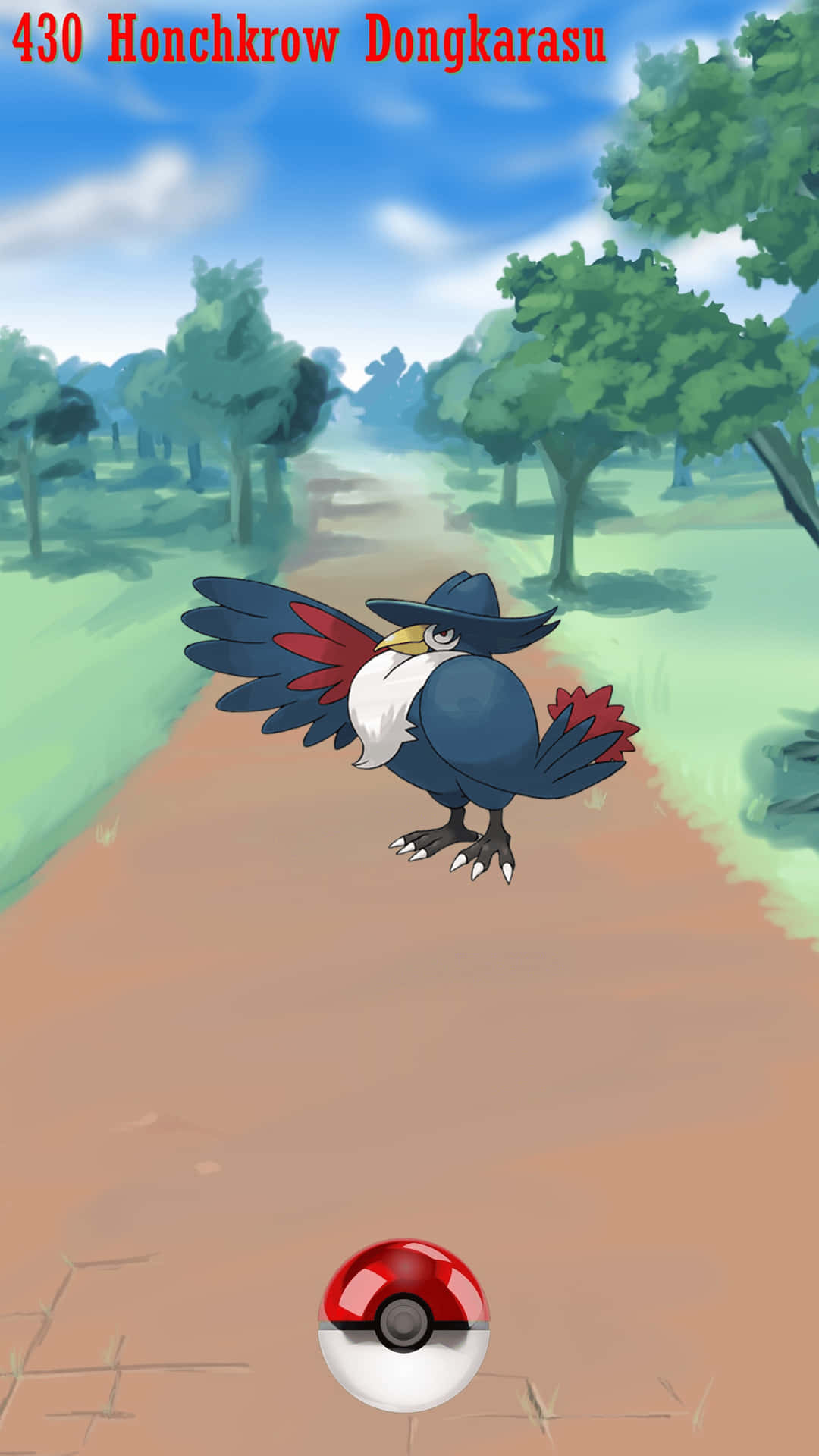 Catching Honchkrow In Pokemon Go Background