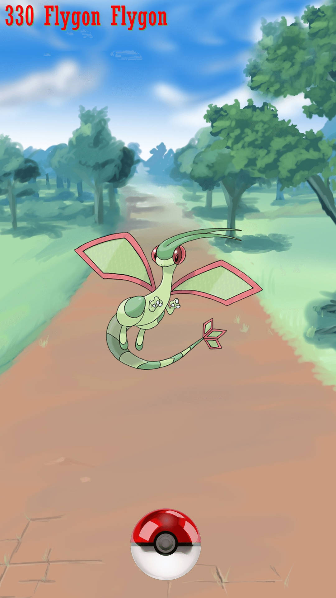 Catching Pokemon Flygon Background