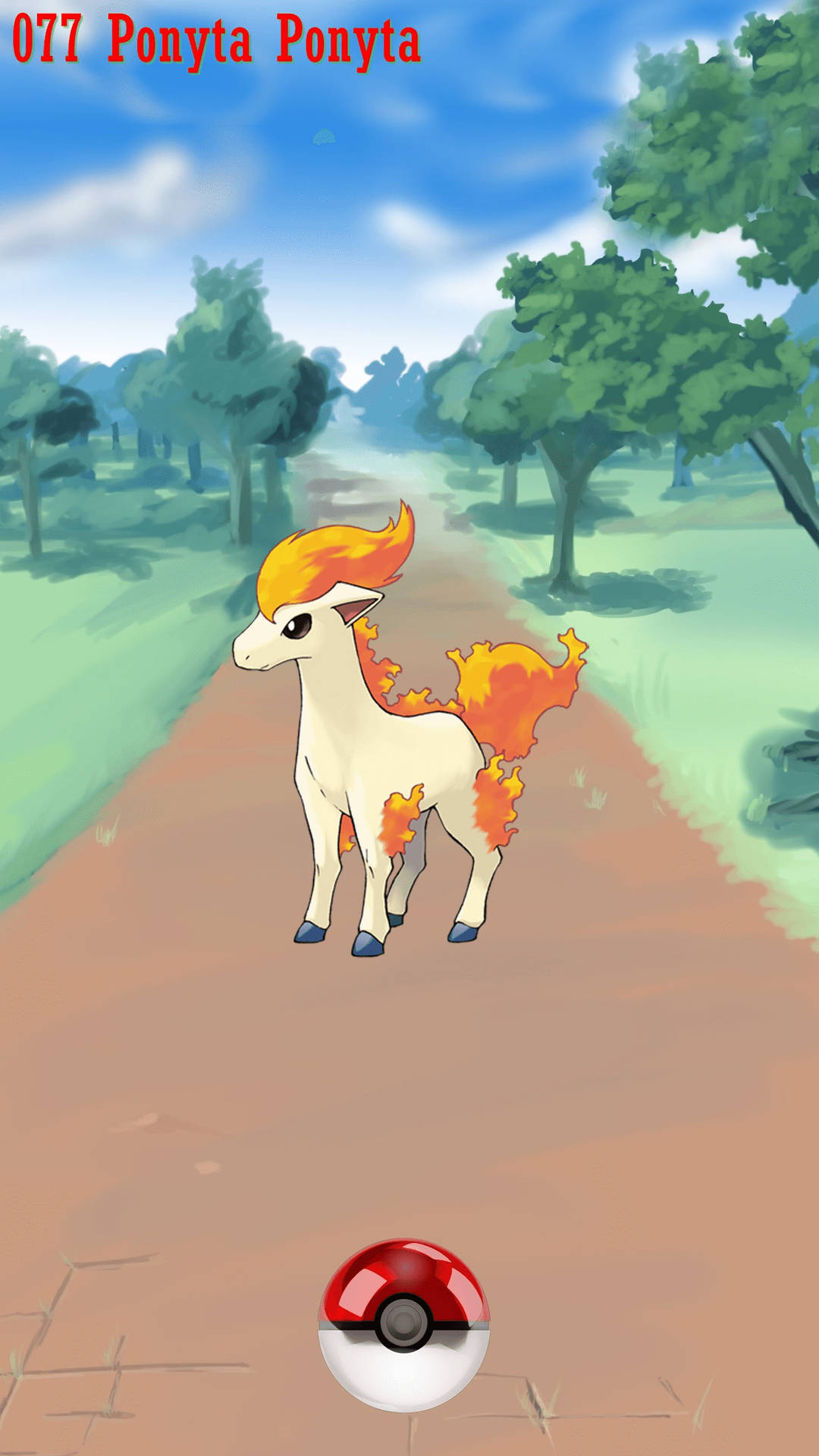 Catching Pokémon Ponyta Background