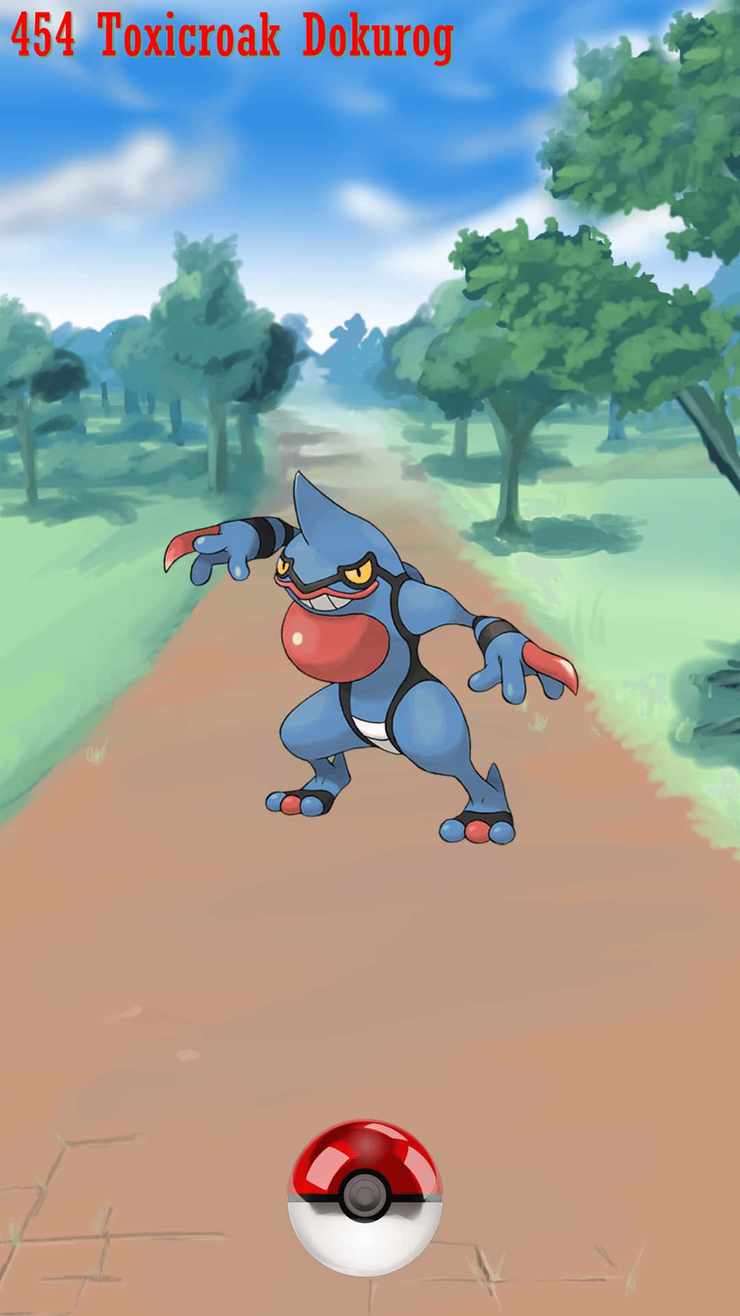 Catching Toxicroak With A Pokeball Background