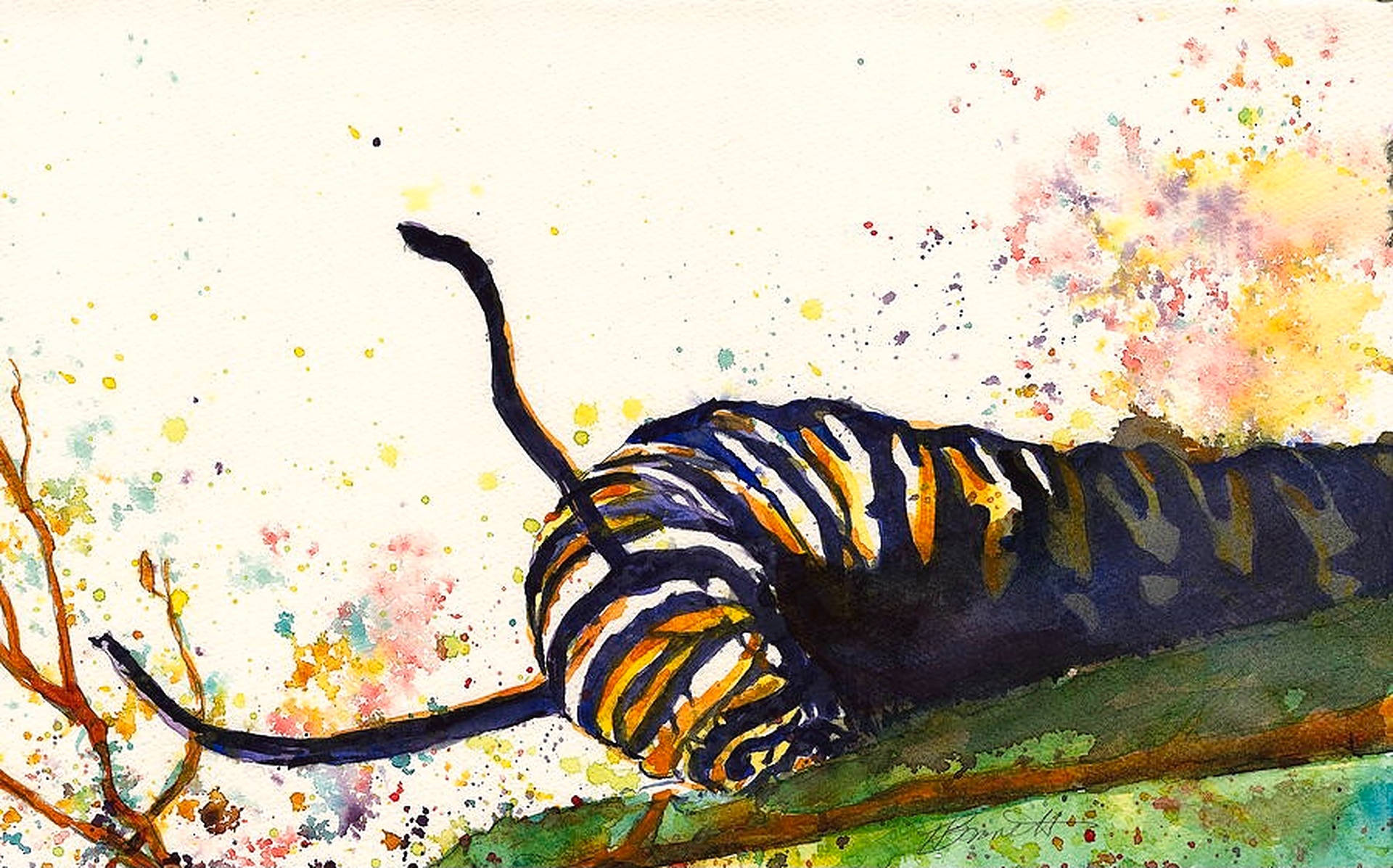 Caterpillar Insect Painting