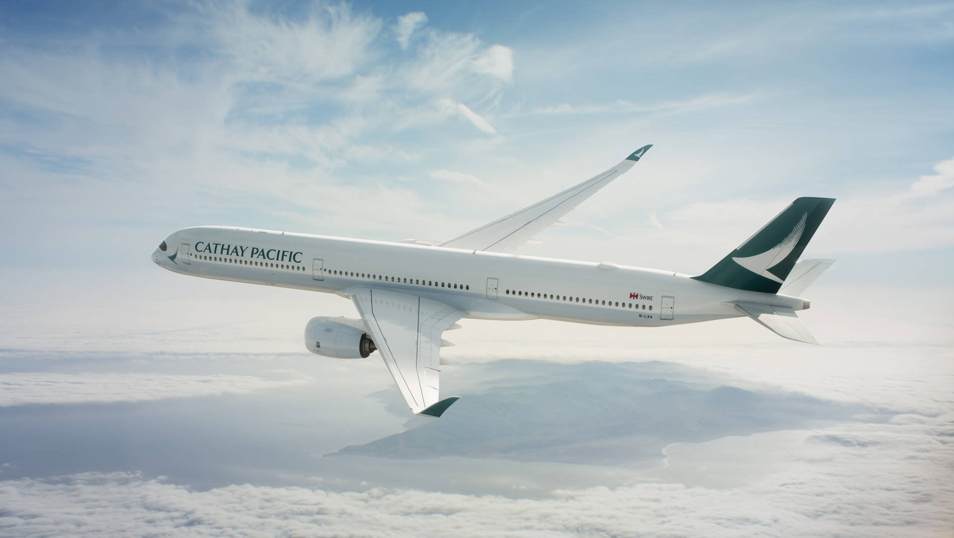 Cathay Pacific Aircraft Landmass Background