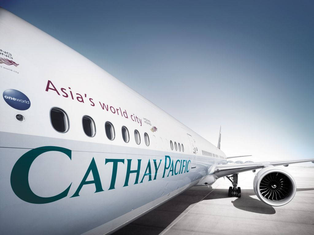 Cathay Pacific Plane Engine Background