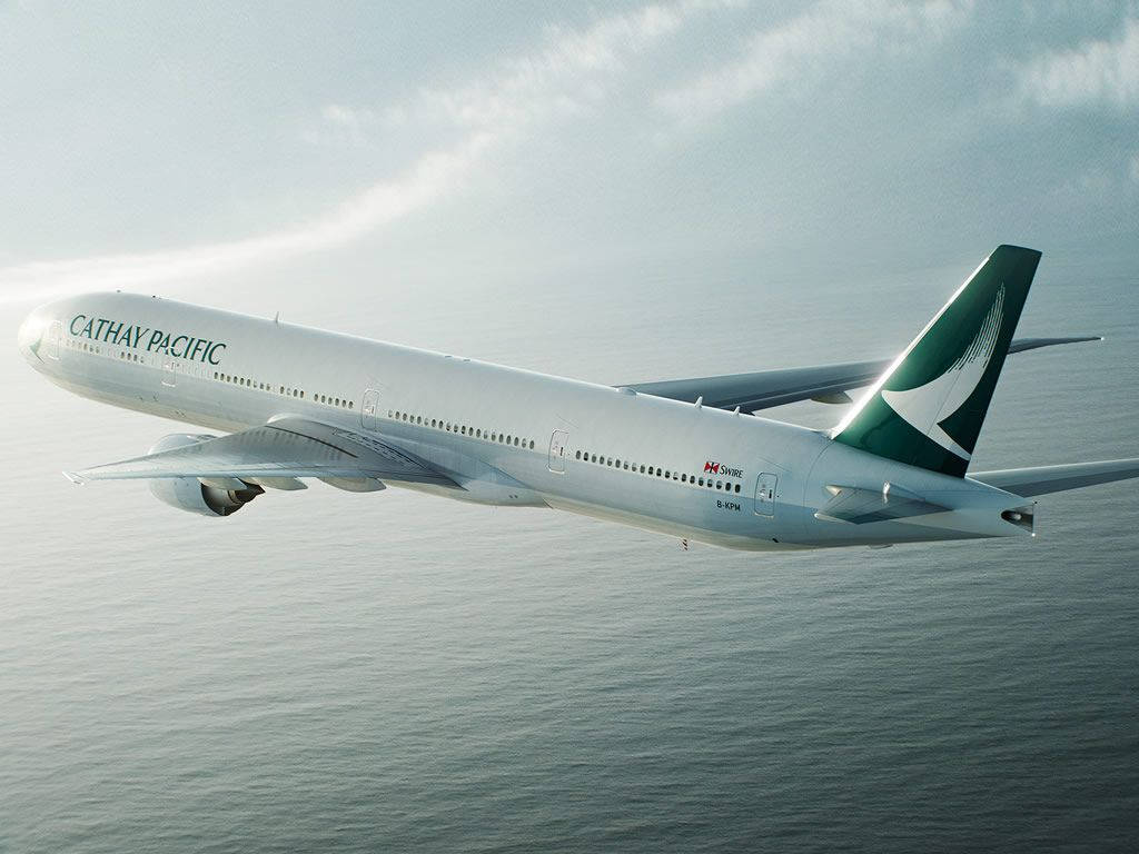 Cathay Pacific Plane Ocean Background