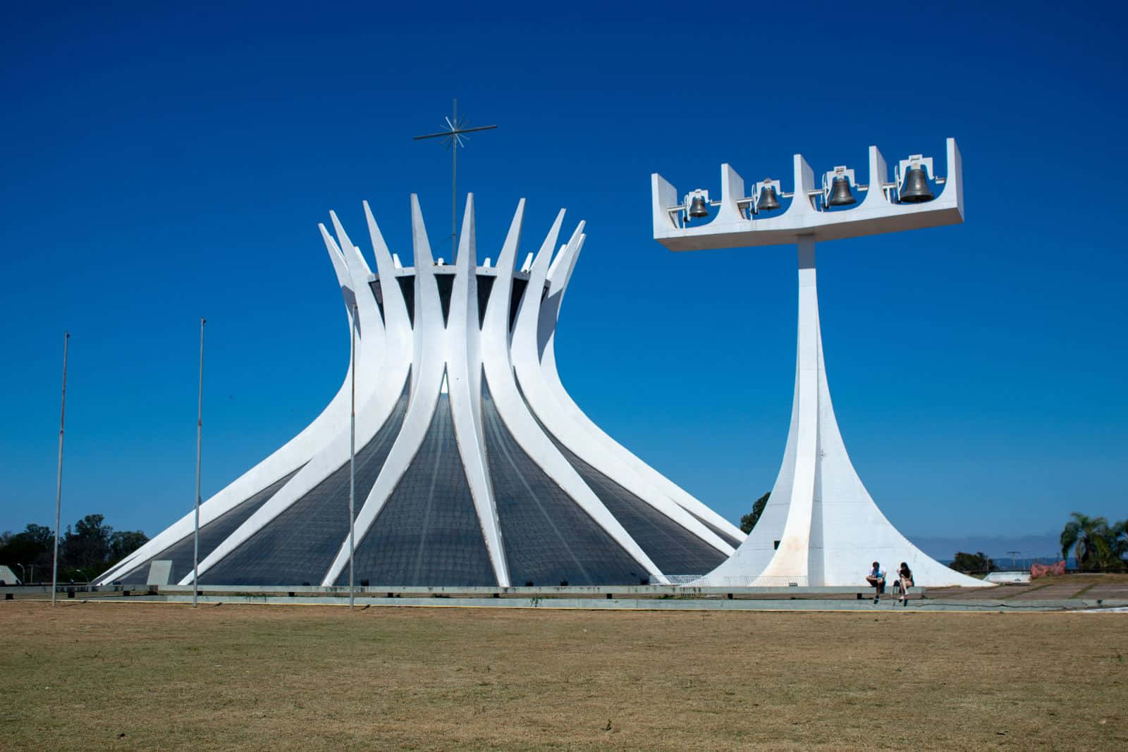 Cathedral Of Brasilia Blue Sky Background