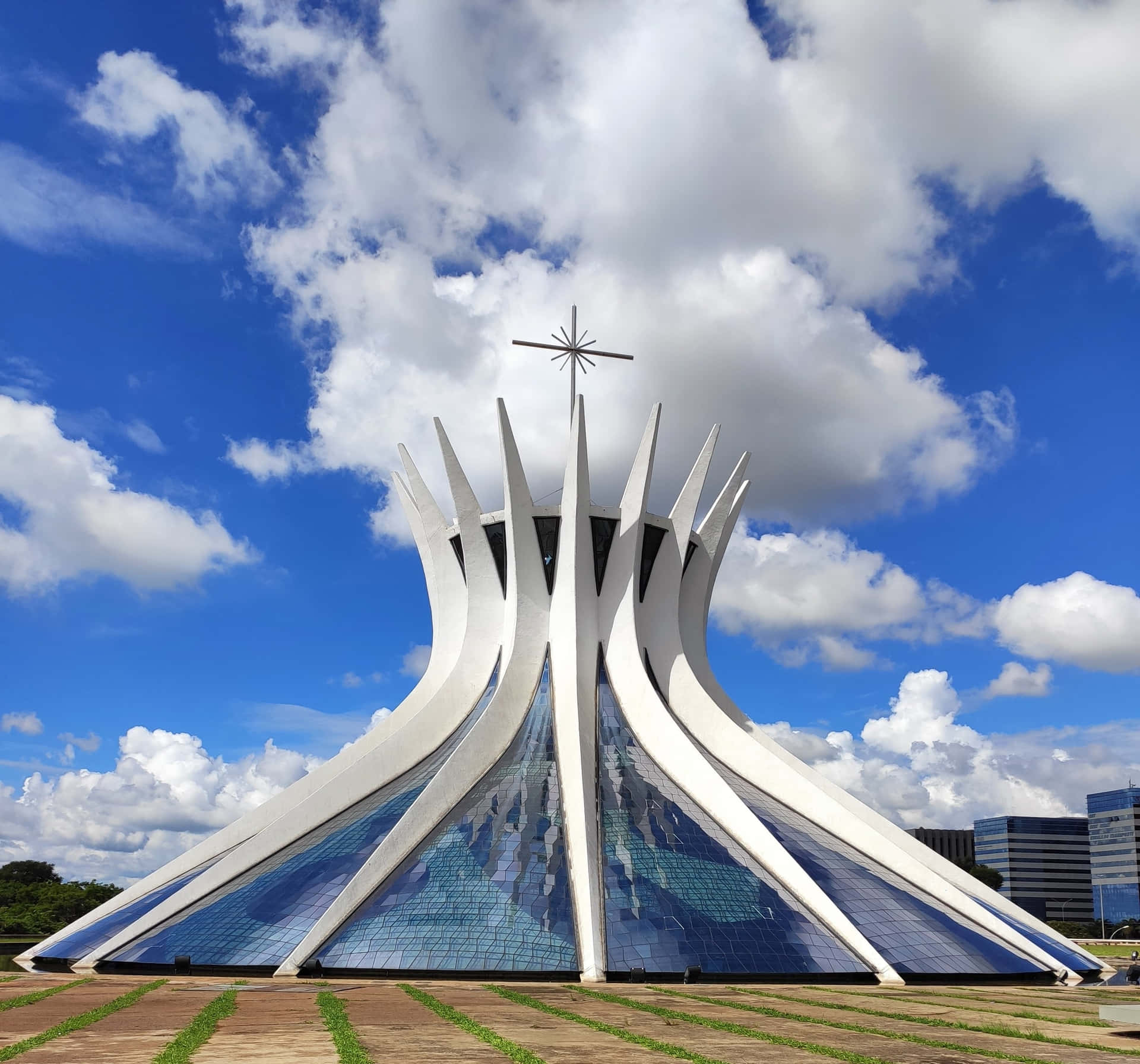 Cathedral Of Brasilia Clouds Background