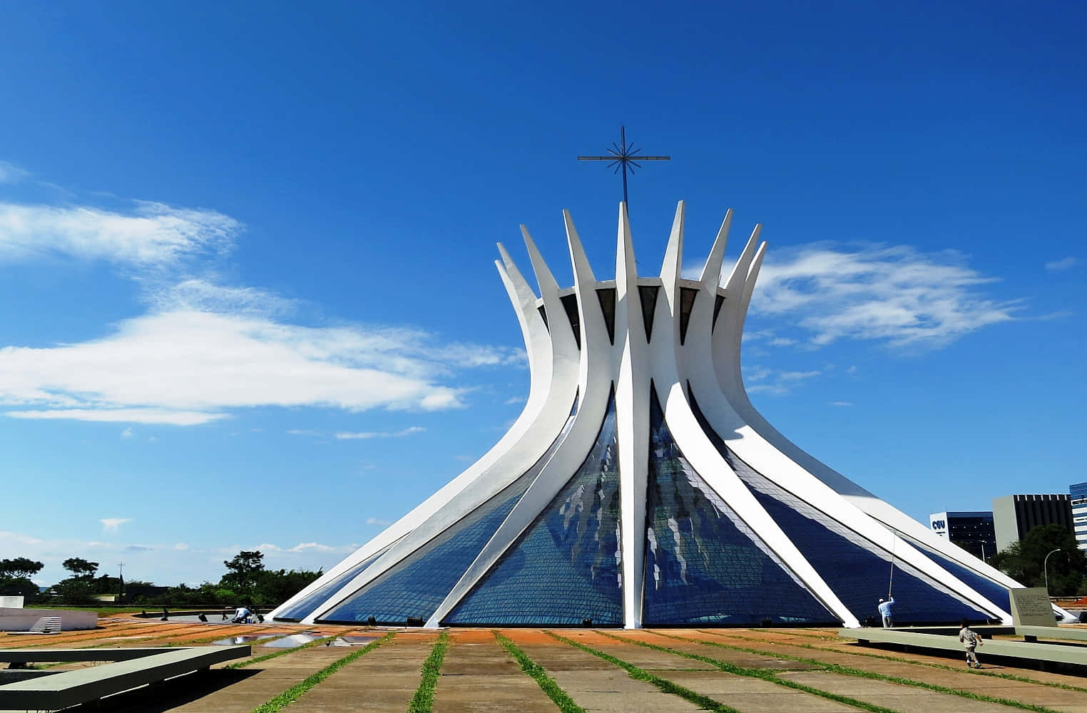 Cathedral Of Brasilia In The Morning Background