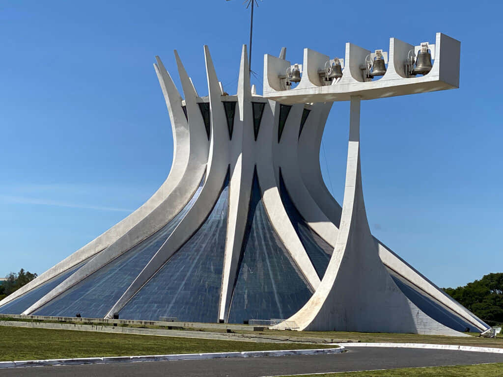 Cathedral Of Brasilia Side View Background