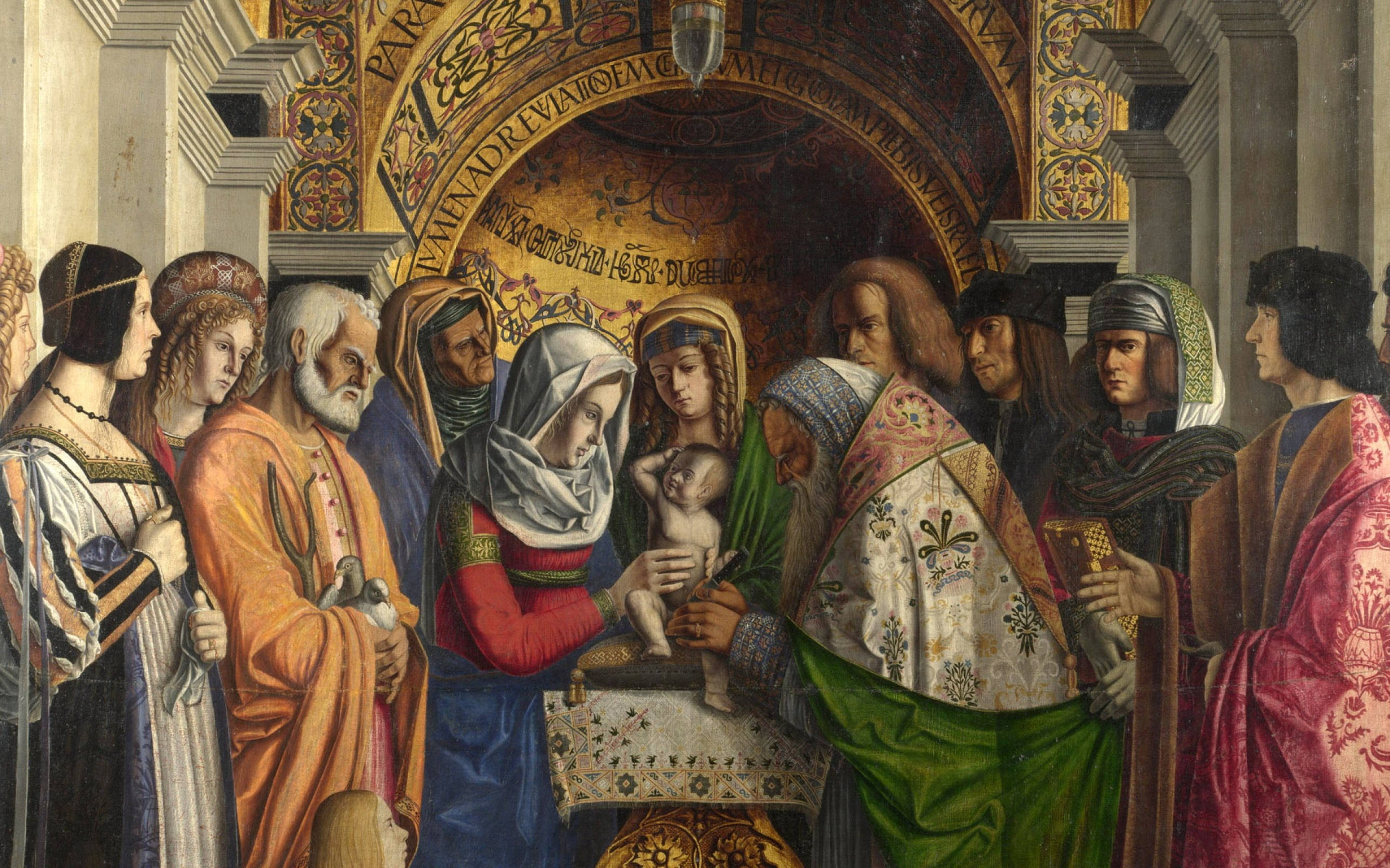 Catholic Baptism Fresco Painting Background