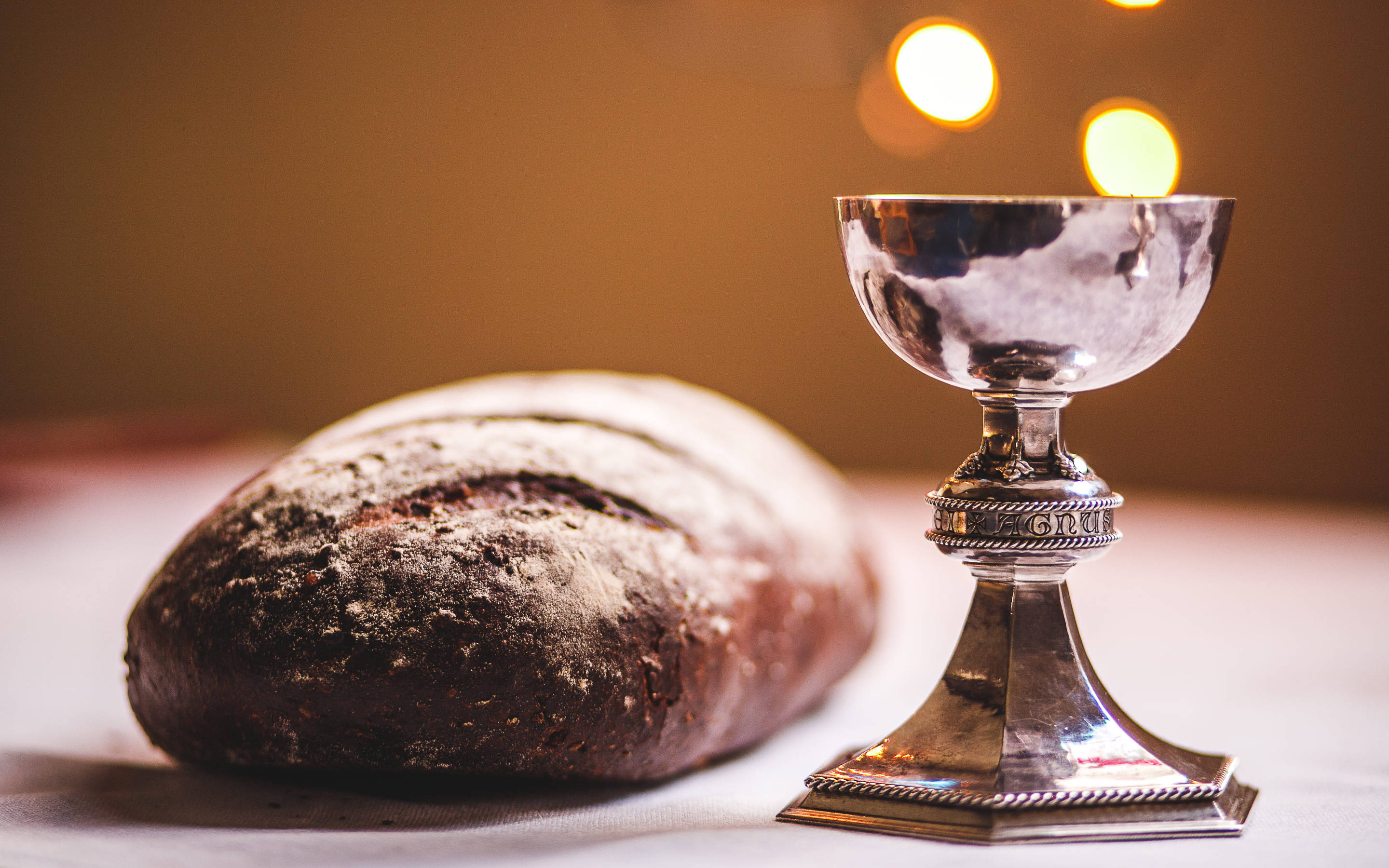 Catholic Bread And Wine Background