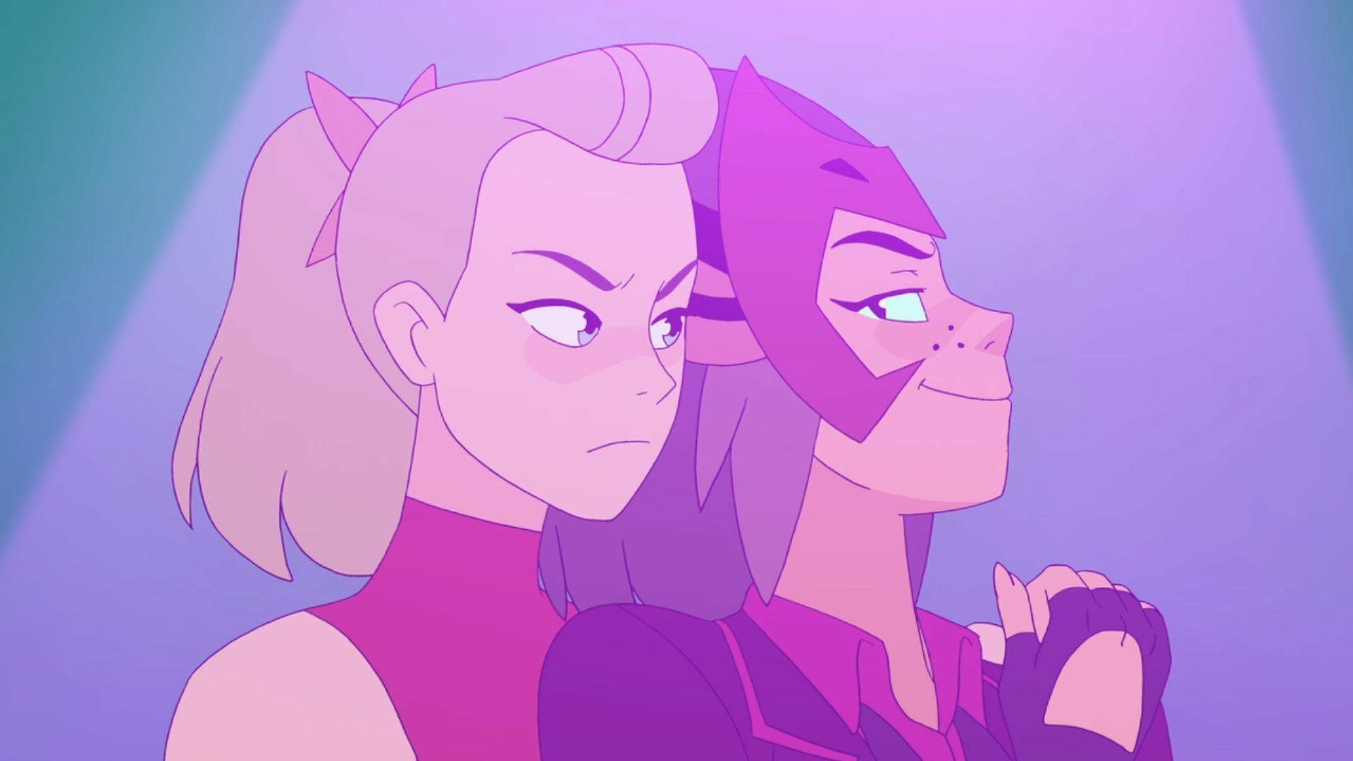 Catradora, A Dynamic Duo Of Adventure Time Background