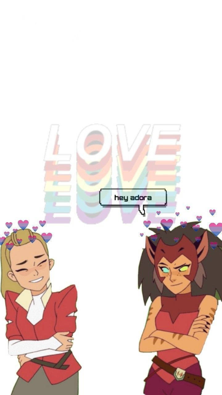 Catradora Cute Love Team Ship Background