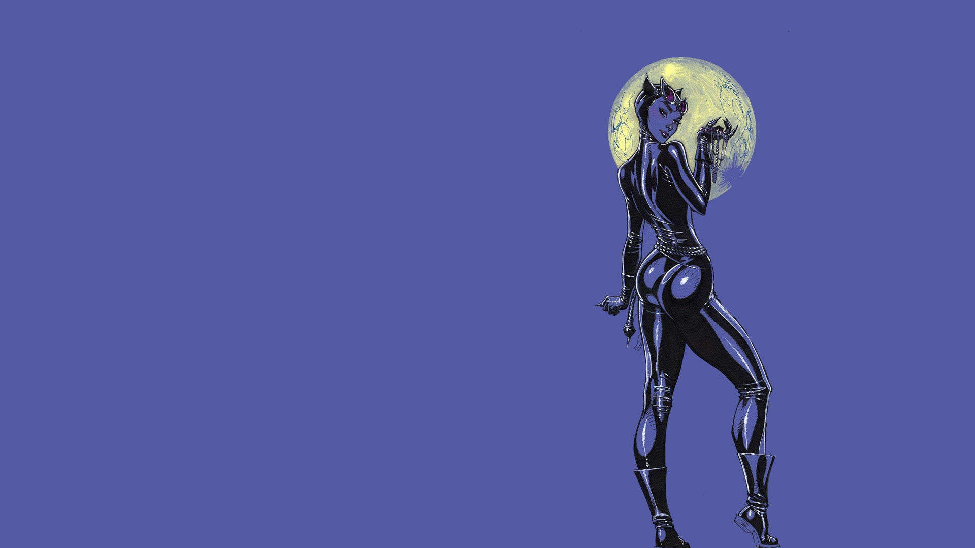 Catwoman At Night Drawing Background