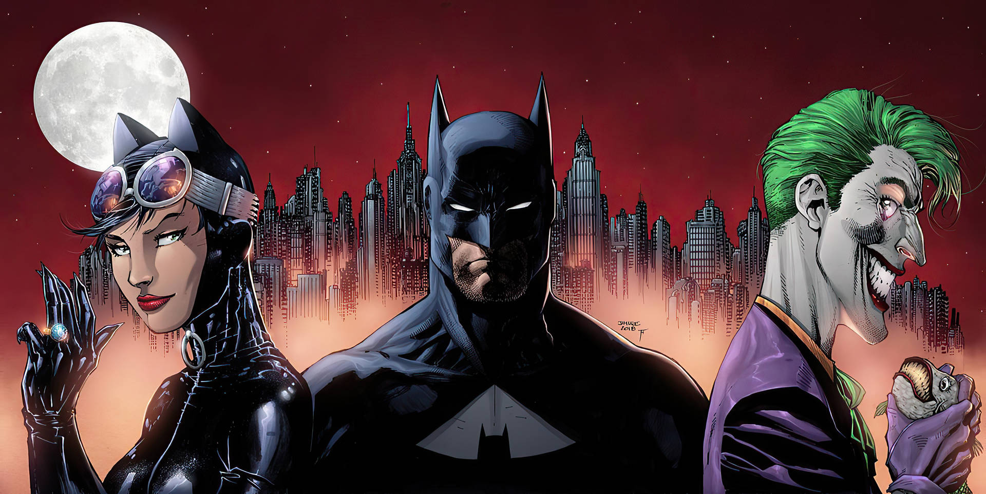Catwoman Batman And Joker Dc Comics Background