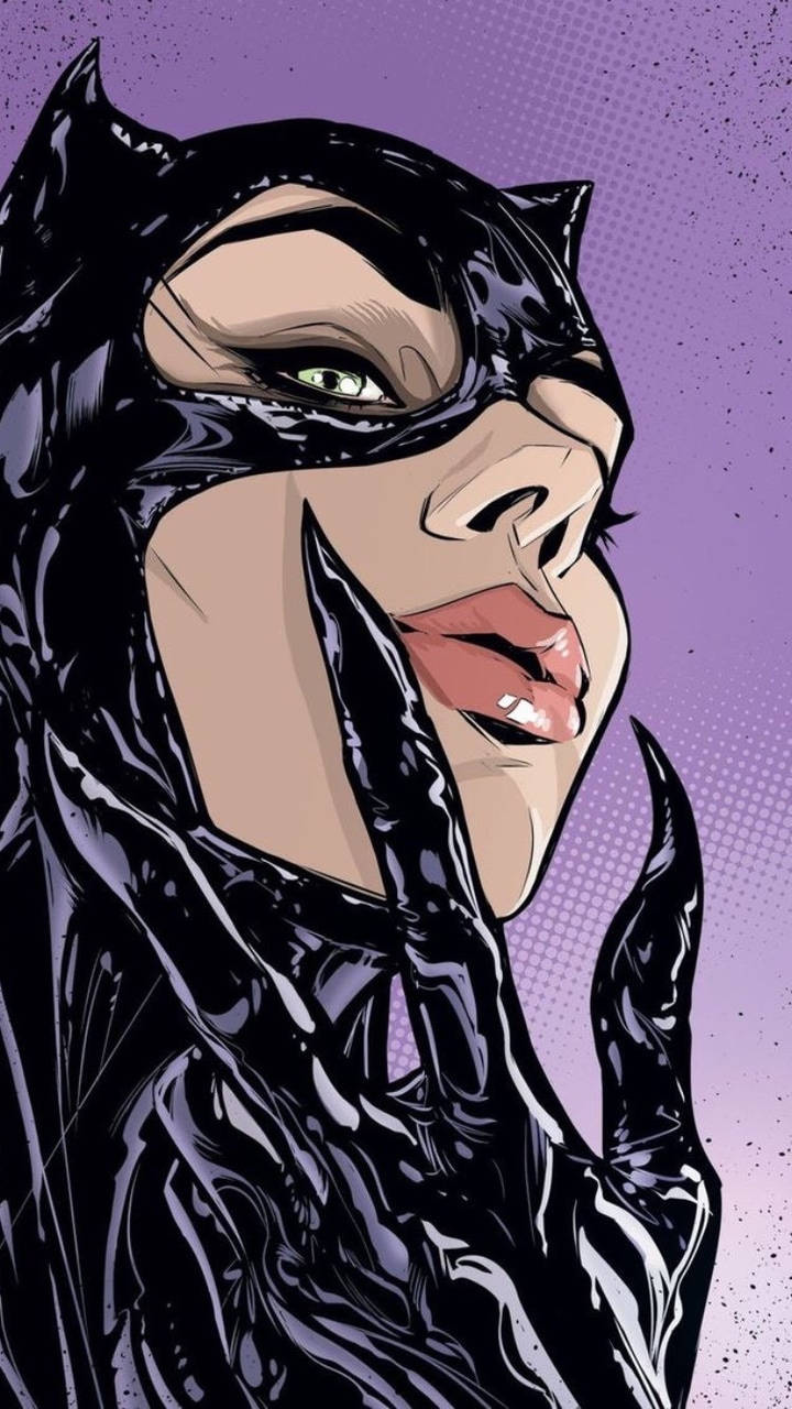 Catwoman Pop Art Selfie Background