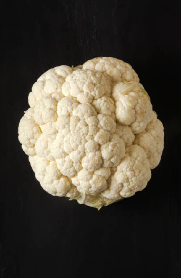 Cauliflower On Black Background