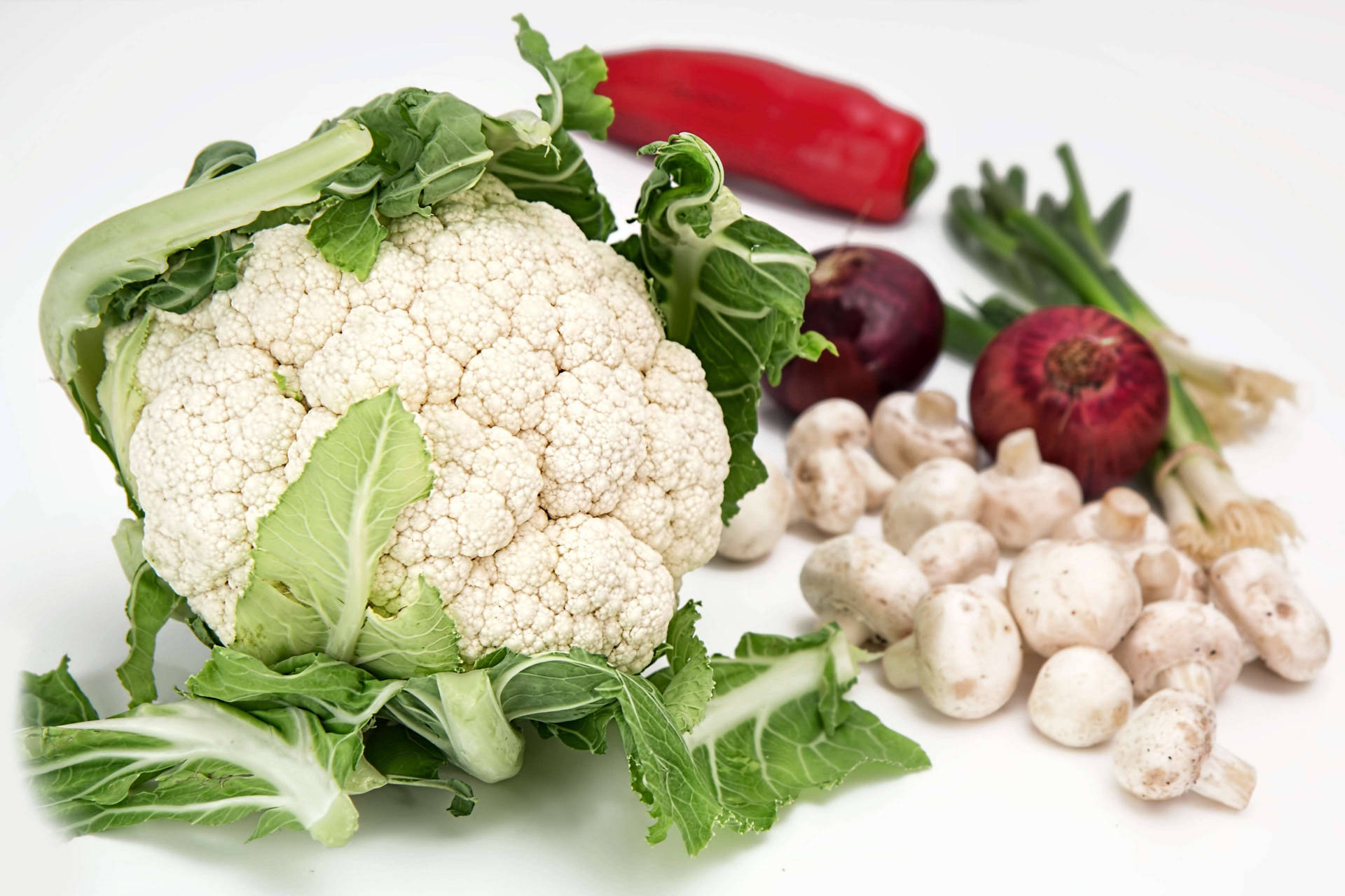 Cauliflower With Other Vegetables Background