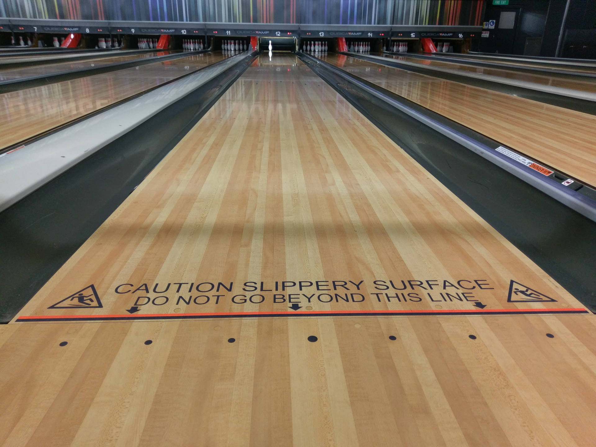 Caution Sign Bowling Lane Background