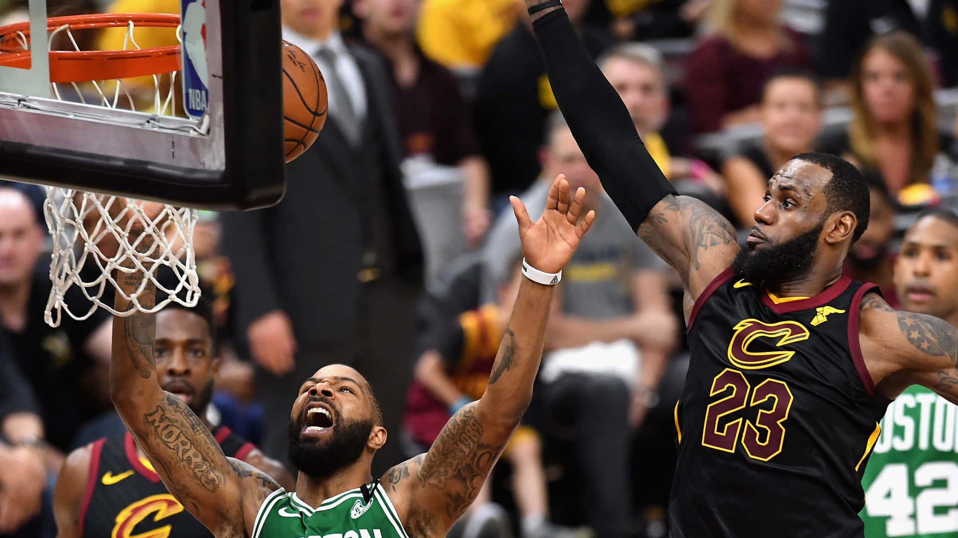 Cavaliers Lebron James Versus Celtics Marcus Morris