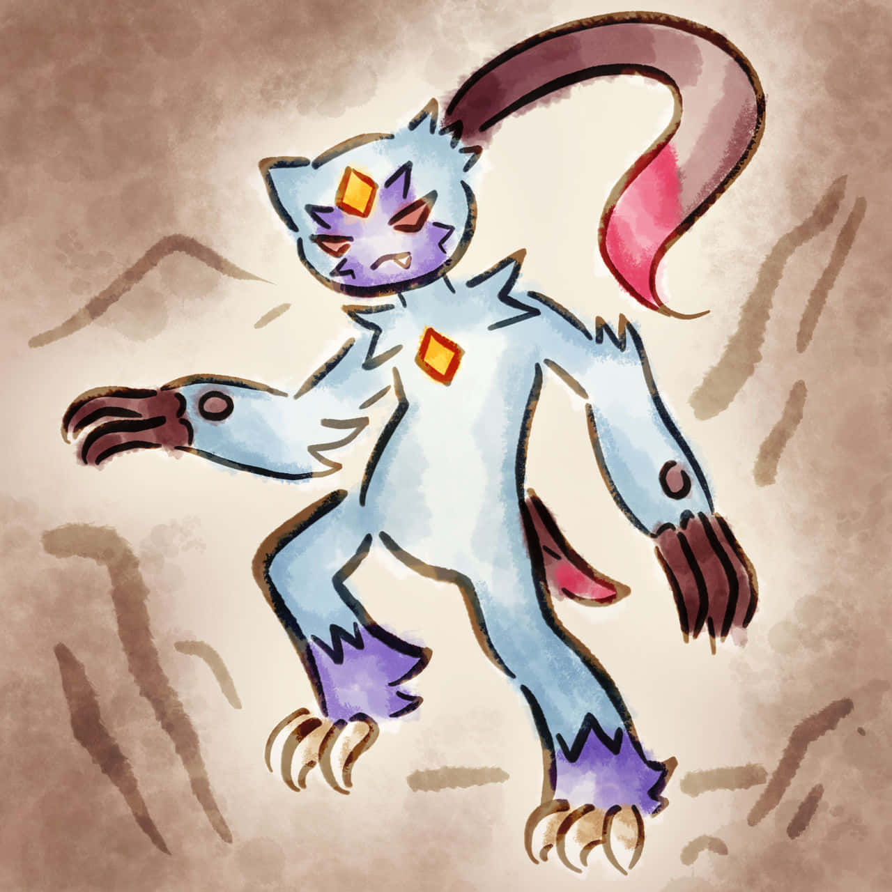 Cave Painting Of Sneasler Pokemon Background