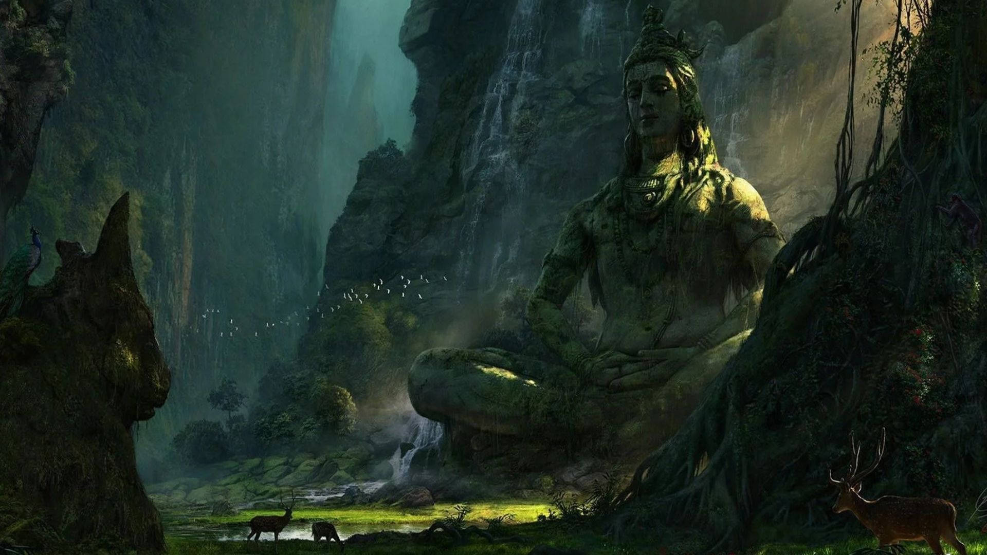 Cave Statue Of Lord Shiva Hd Background