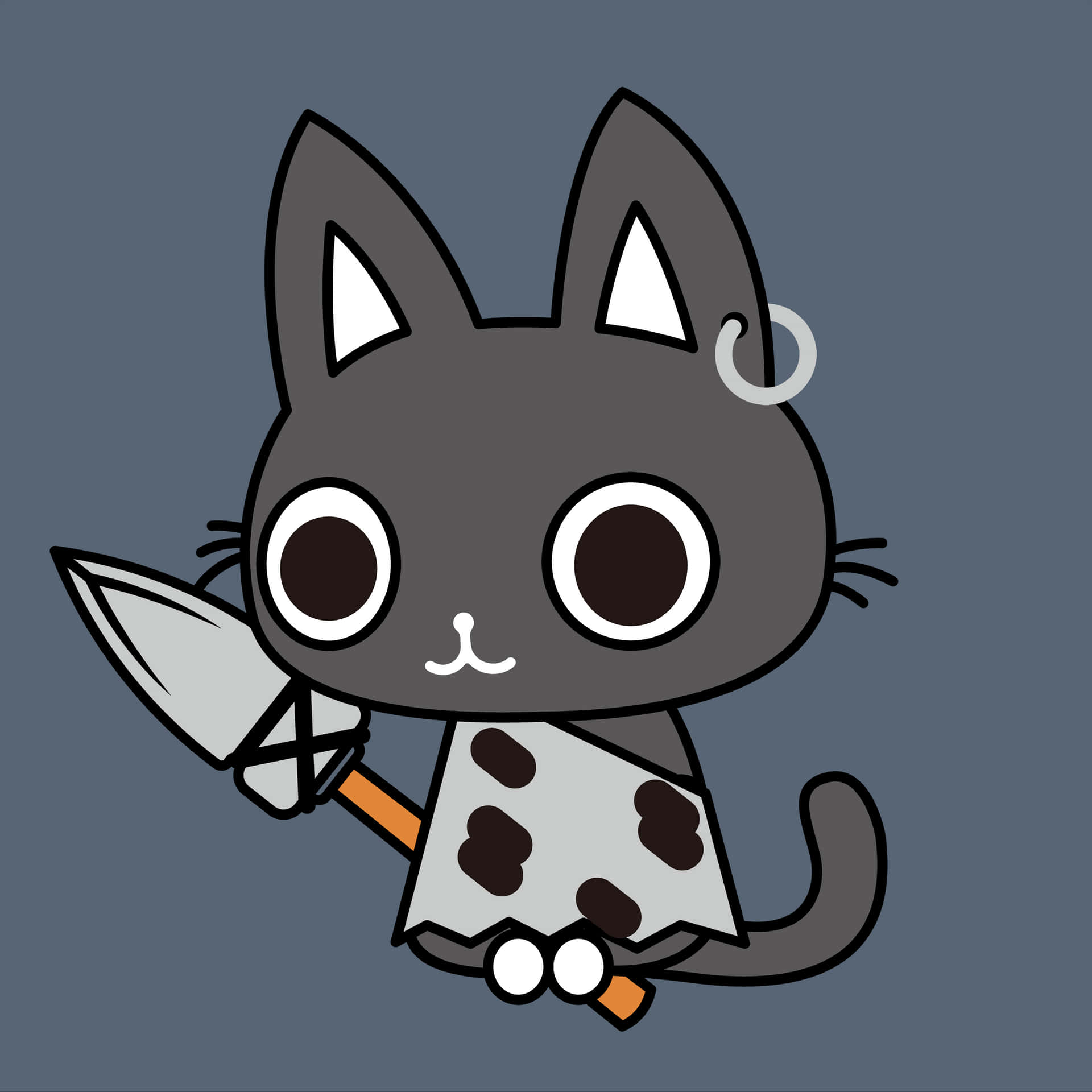Caveman Cartoon Cute Cat Pfp Background