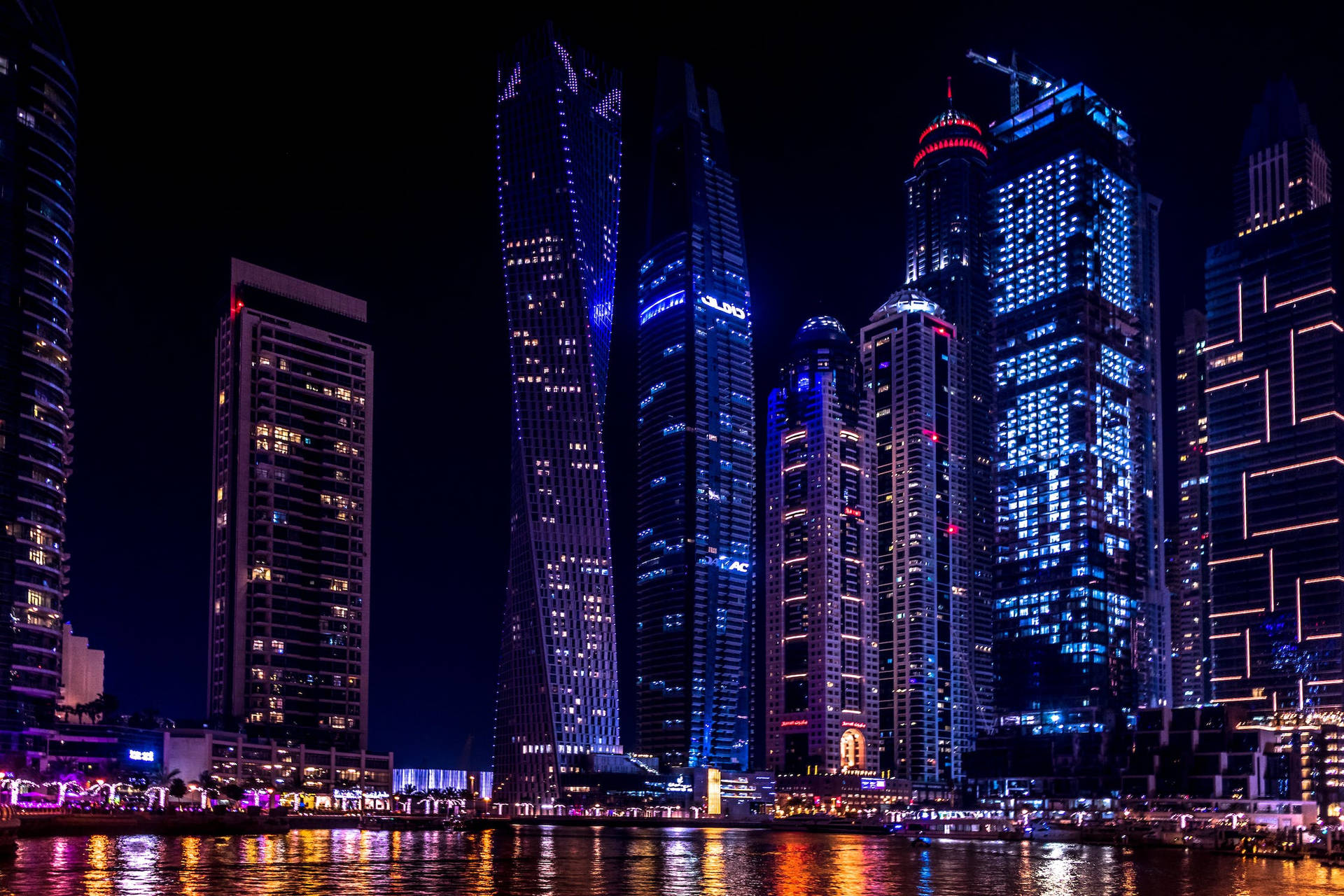 Cayan Tower Night City Background