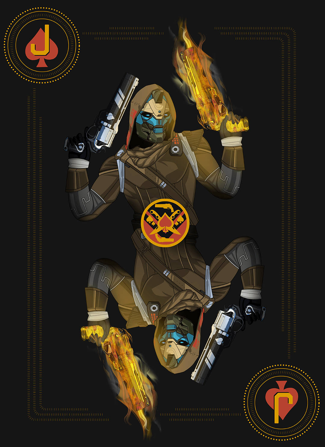 Cayde 6 Ace Card Design Mobile Background