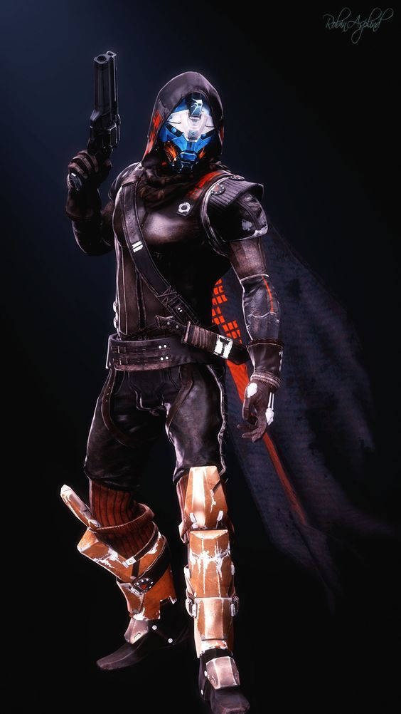 Cayde 6 Gun Armor Black Canvas Mobile Background