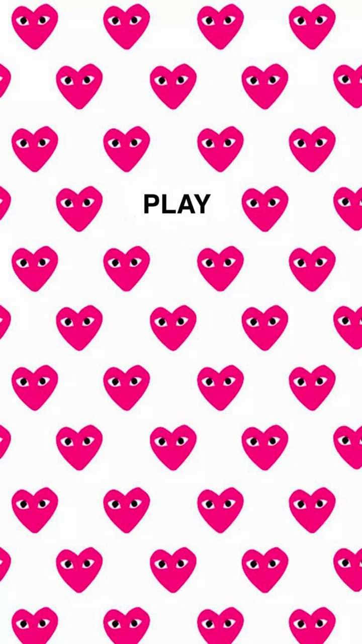 Cdg Play Pink Hearts Background