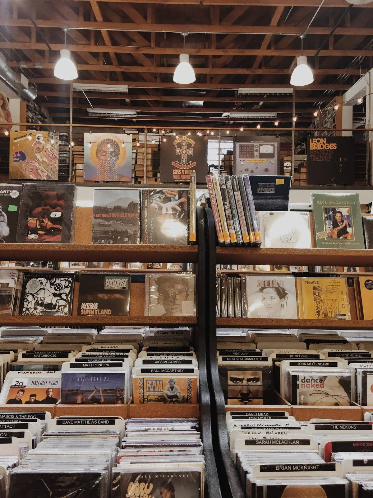 Cds In A Music Store Background