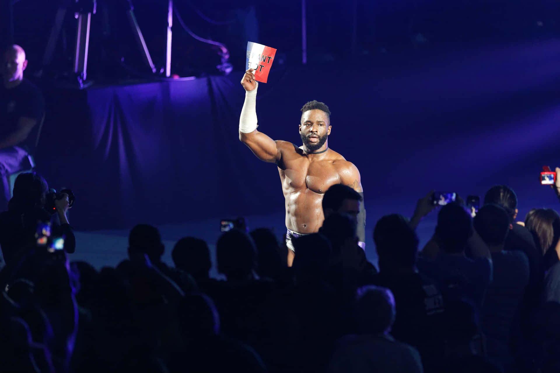Cedric Alexander Performs Live At The Wwe Paris Event At Accorhotels Arena. Background