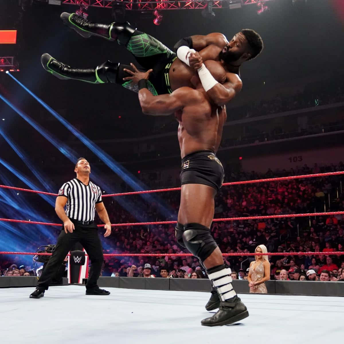 Cedric Alexander Versus Bobby Lashley In Raw 2019 Background