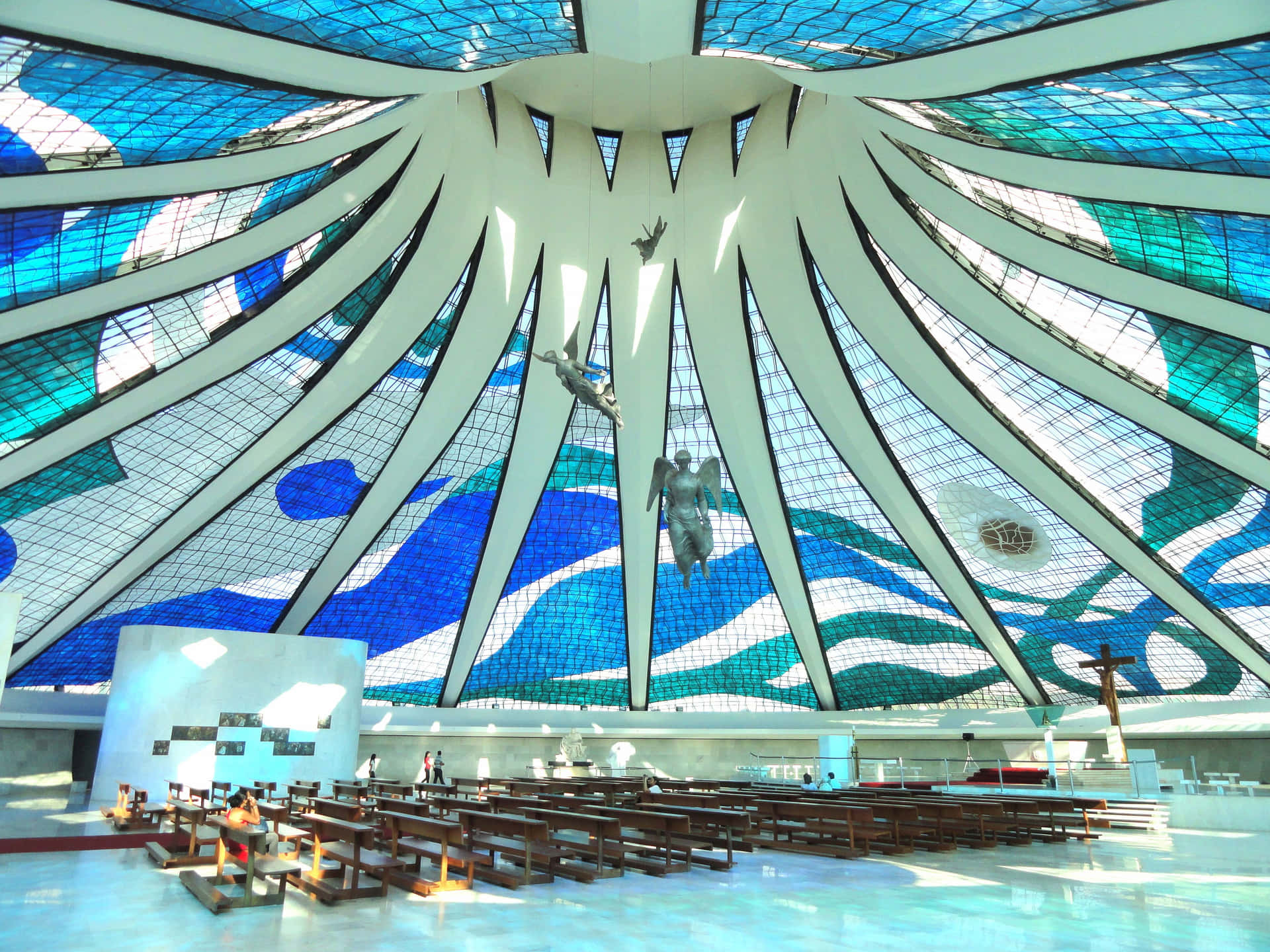 Ceiling Of Cathedral Of Brasilia Background