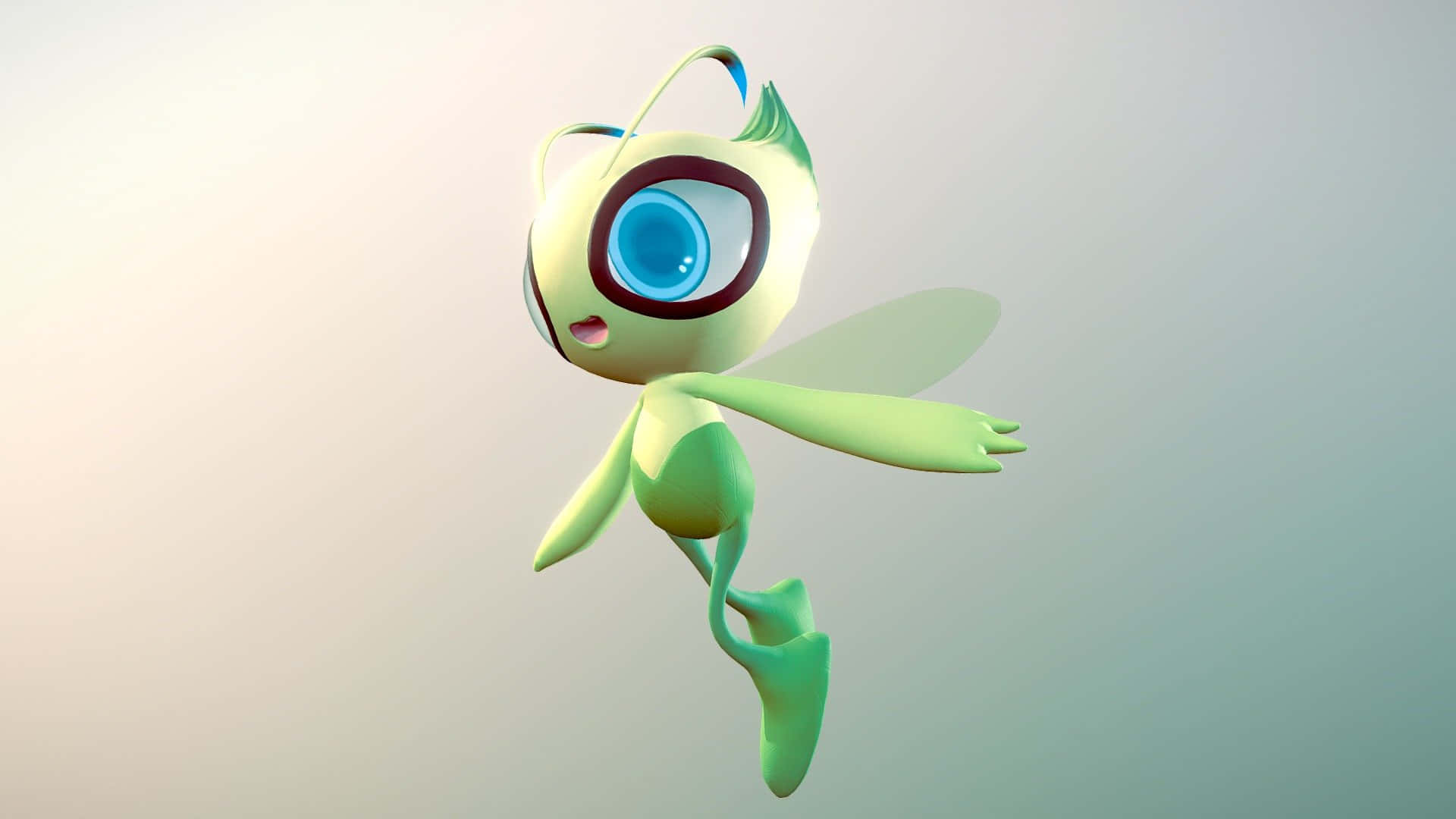 Celebi Pokemon Floating3 D Render Background