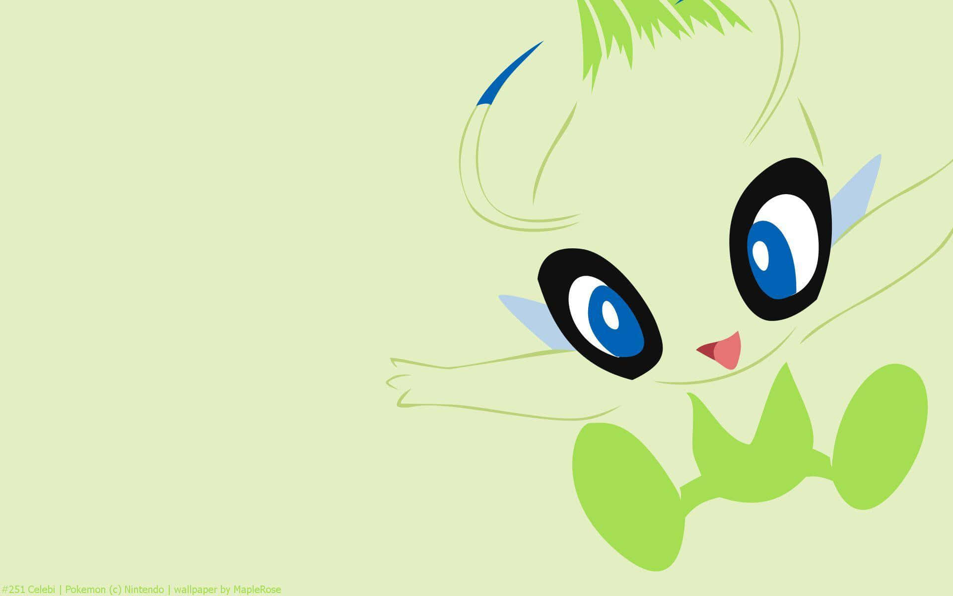 Celebi Pokemon Vector Art Background