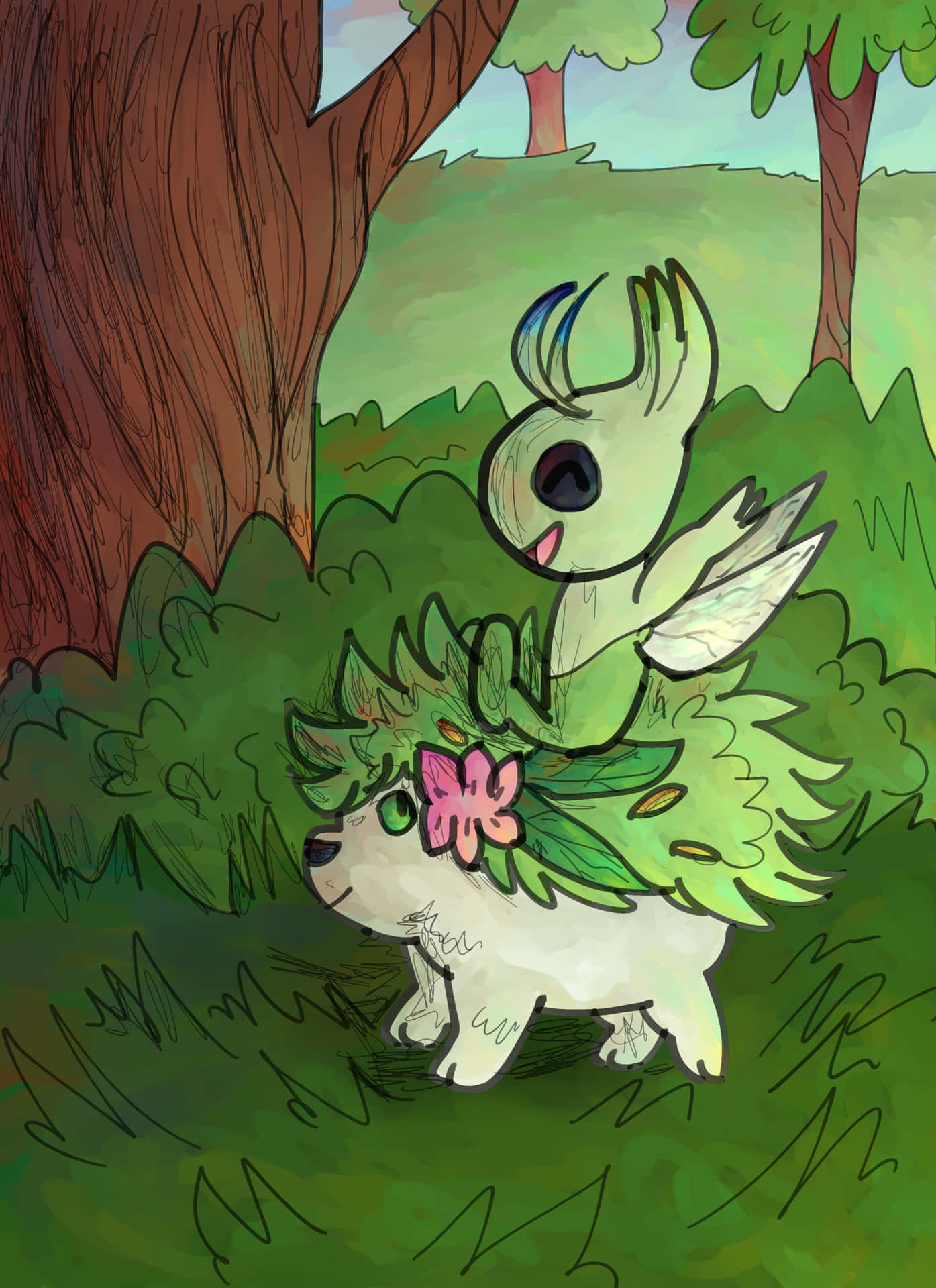 Celebiand Shaymin Forest Friends Background