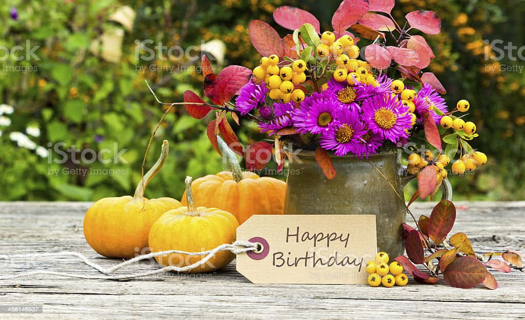 Celebrate A Special Birthday In The Beautiful Fall Season. Background